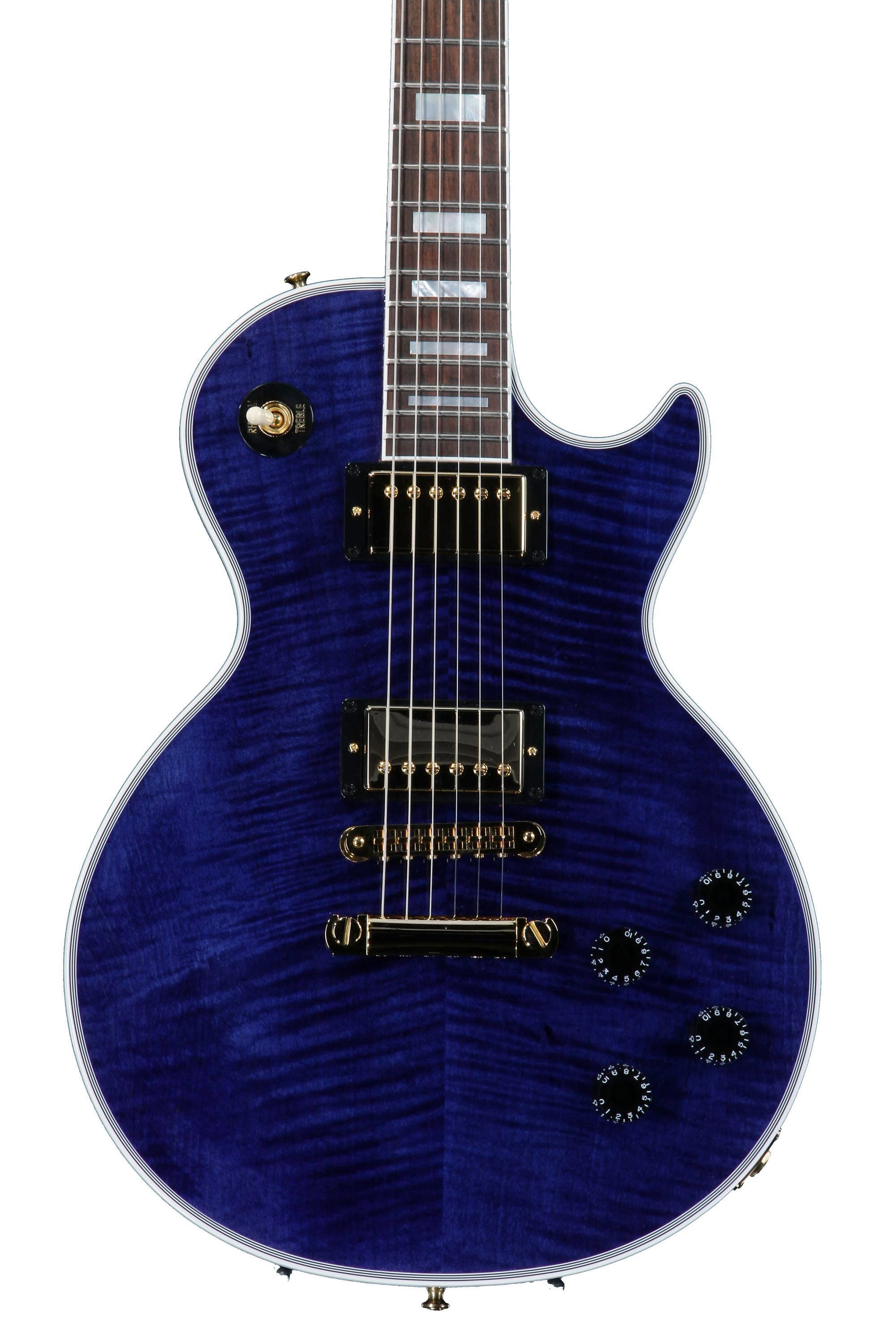 エピフォン/レスポールカスタム（Transparent Blue） Epiphone Les Paul Custom Figured in Transparent Blue w