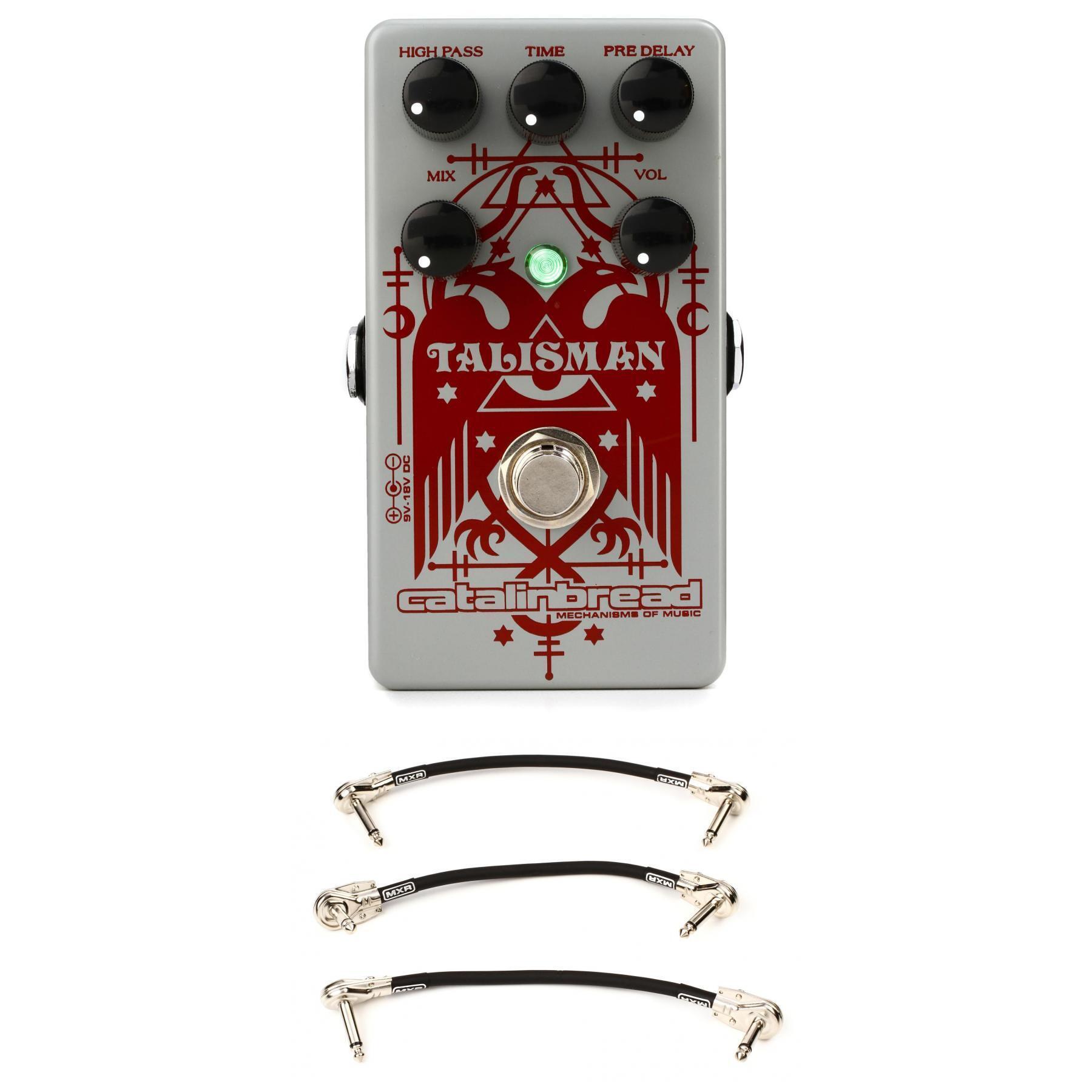 Catalinbread Talisman Plate Reverb Pedal with 3 Patch Cables