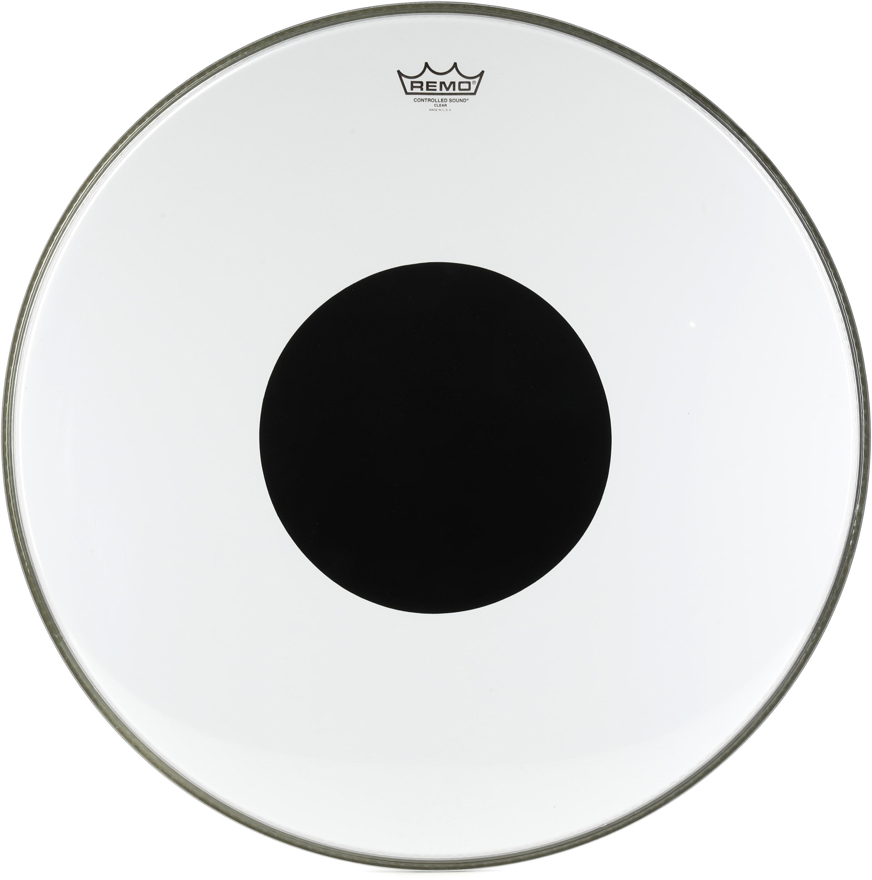 Photo of Remo Controlled Sound Clear Black Dot Bass Drumhead - 24 inches