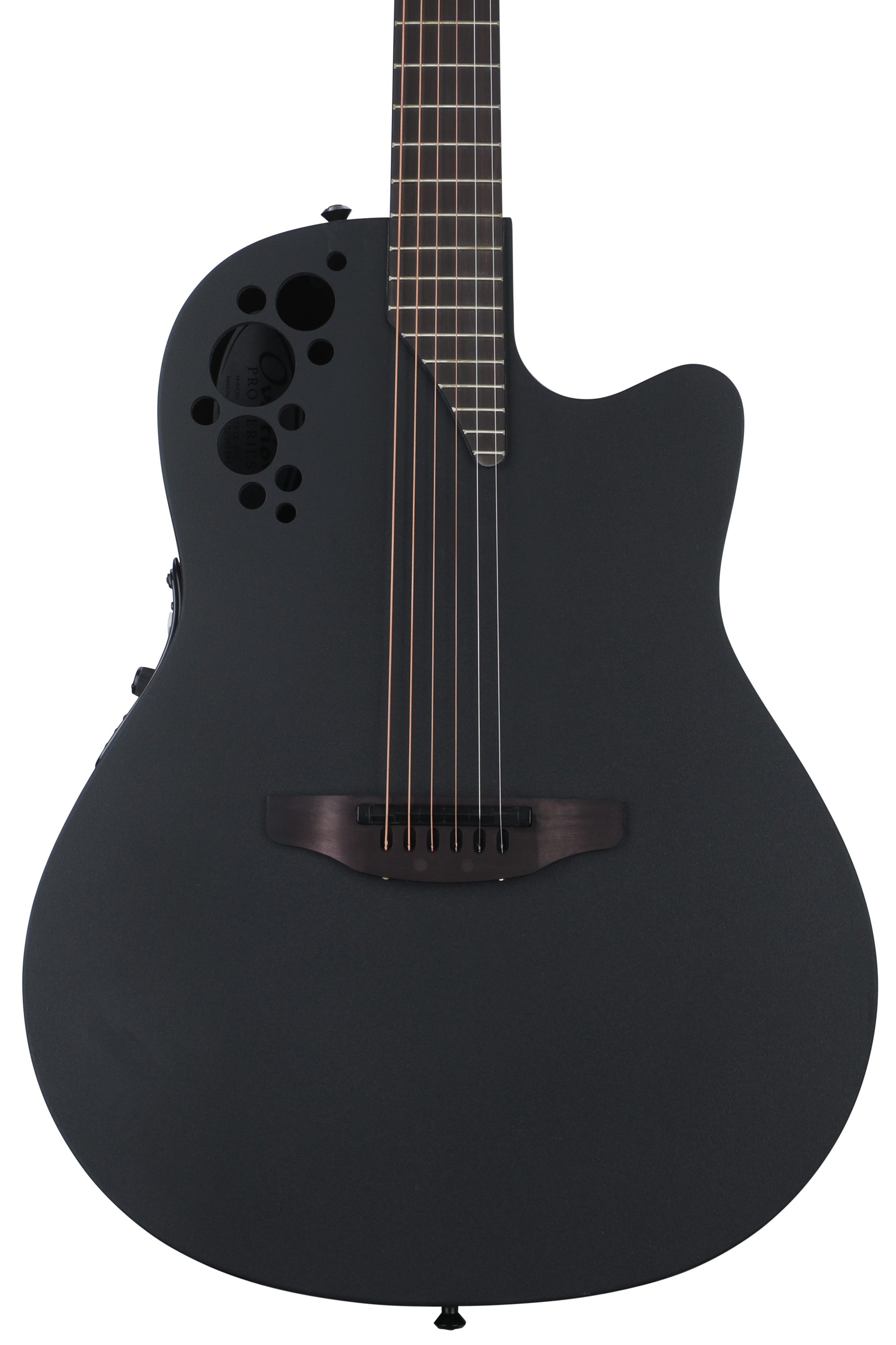 Ovation Elite T Deep Contour Acoustic-Electric Guitar - Black Textured