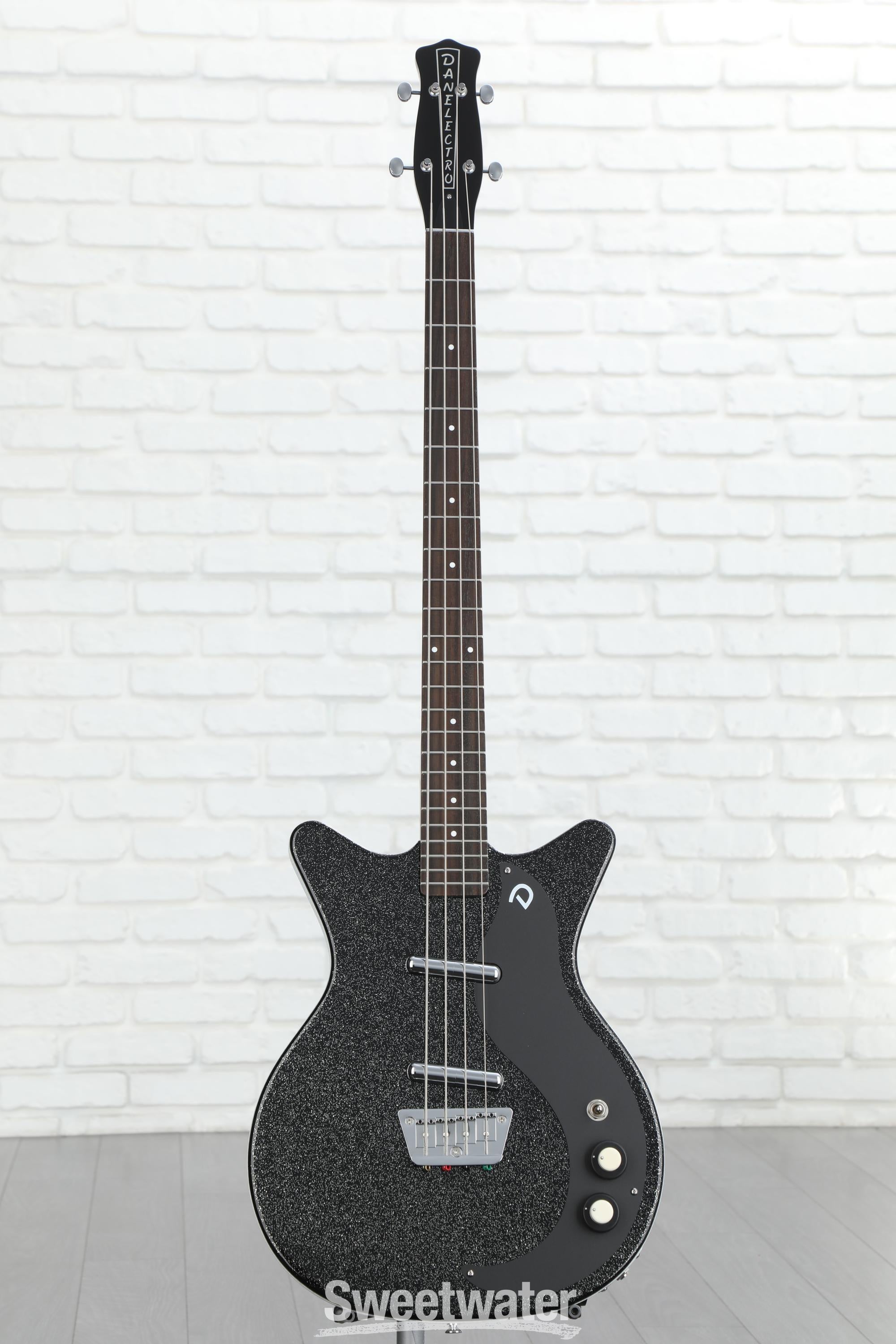 Danelectro '59DC Short Scale Bass Guitar - Black Metalflake