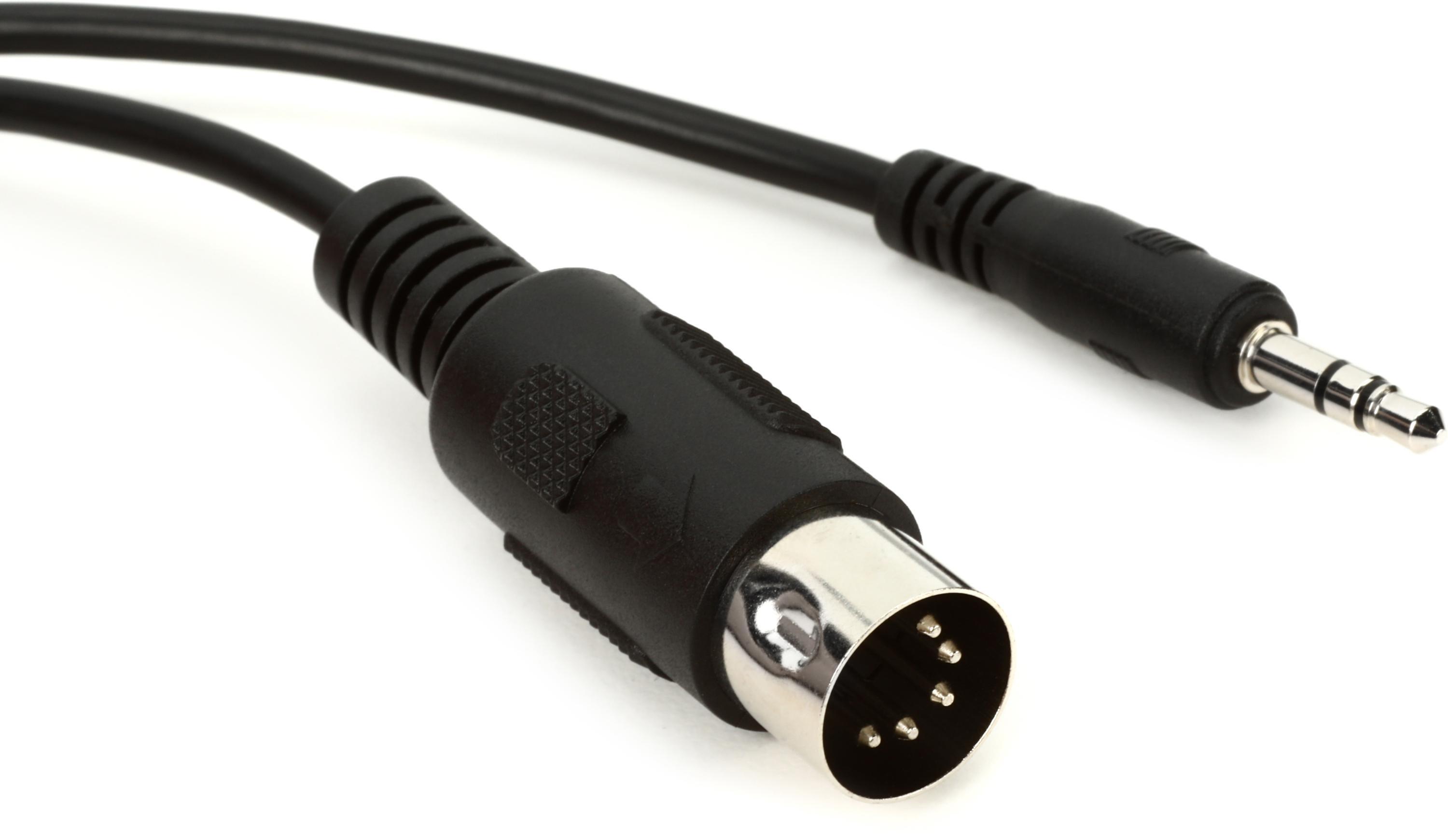 1010music MIDI Adapter Cable Type B 3.5mm TRS Male to 5pin DIN 4.6
