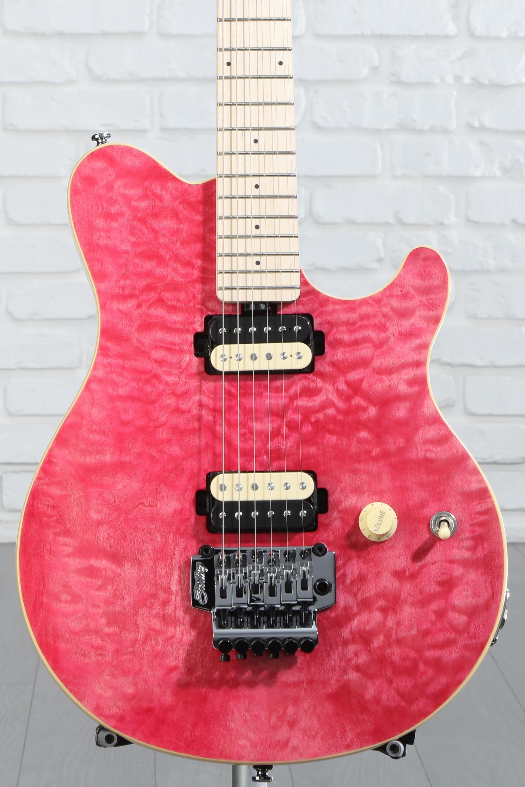 Sterling By Music Man Axis Quilted Maple Electric Guitar - Trans Pink,  Sweetwater Exclusive