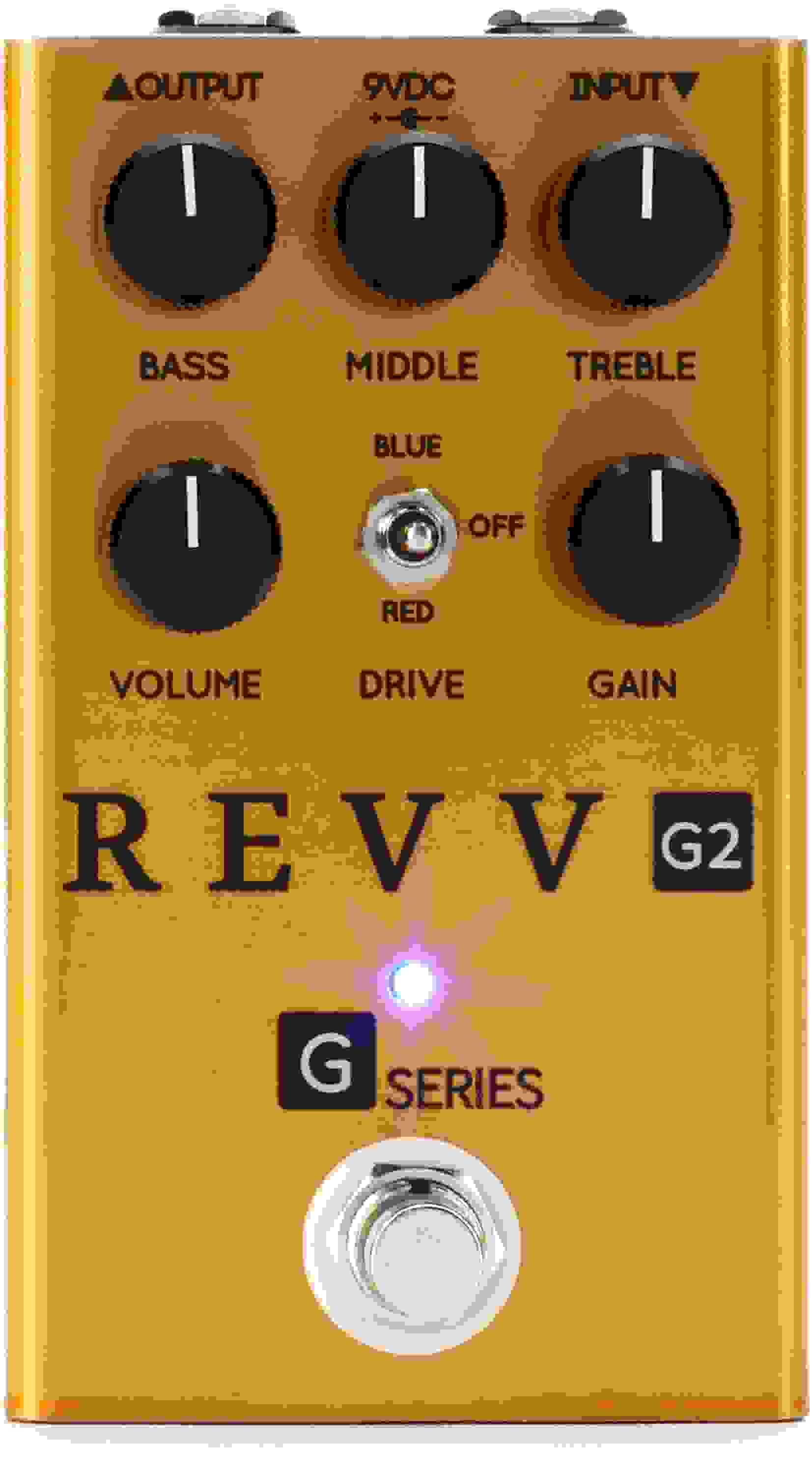 Revv G2 Green Channel Preamp/Overdrive/Distortion Pedal - Gold