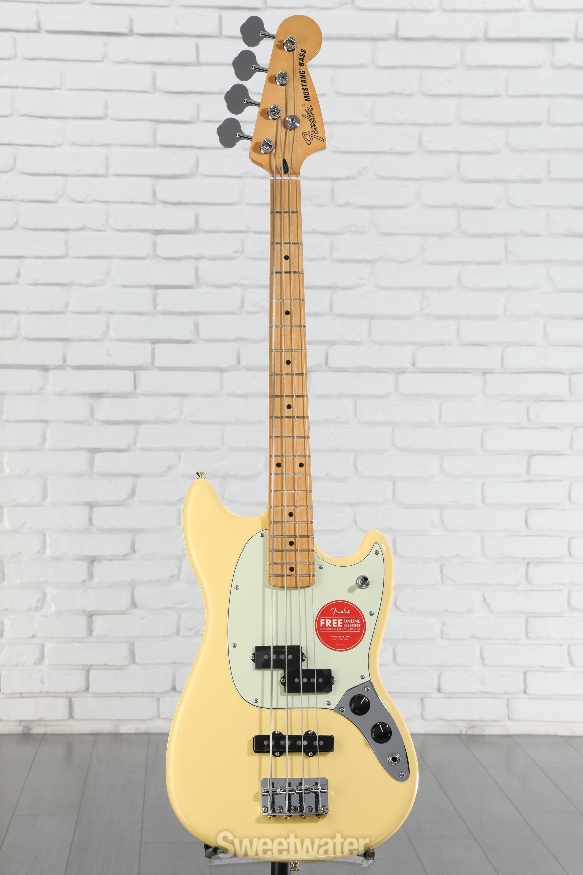 Fender Special Edition Mustang PJ Bass - Buttercream with Maple Fingerboard - Sweetwater Exclusive in the USA
