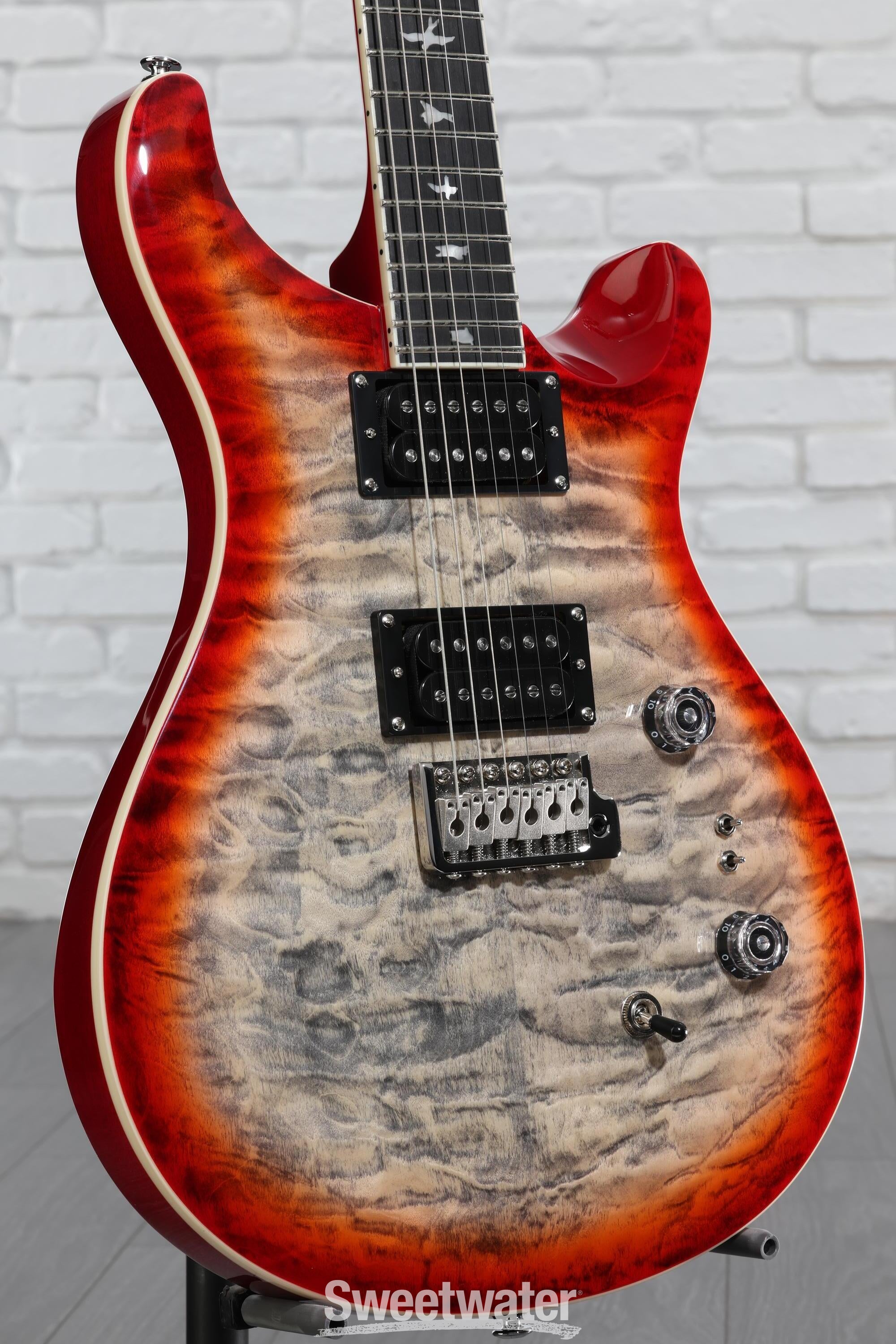 ギター SE Custom 24-08 QuiltCharcoalCherryBurst PRS SE Custom 24-08 Quilt Package Electric Guitar Charcoal