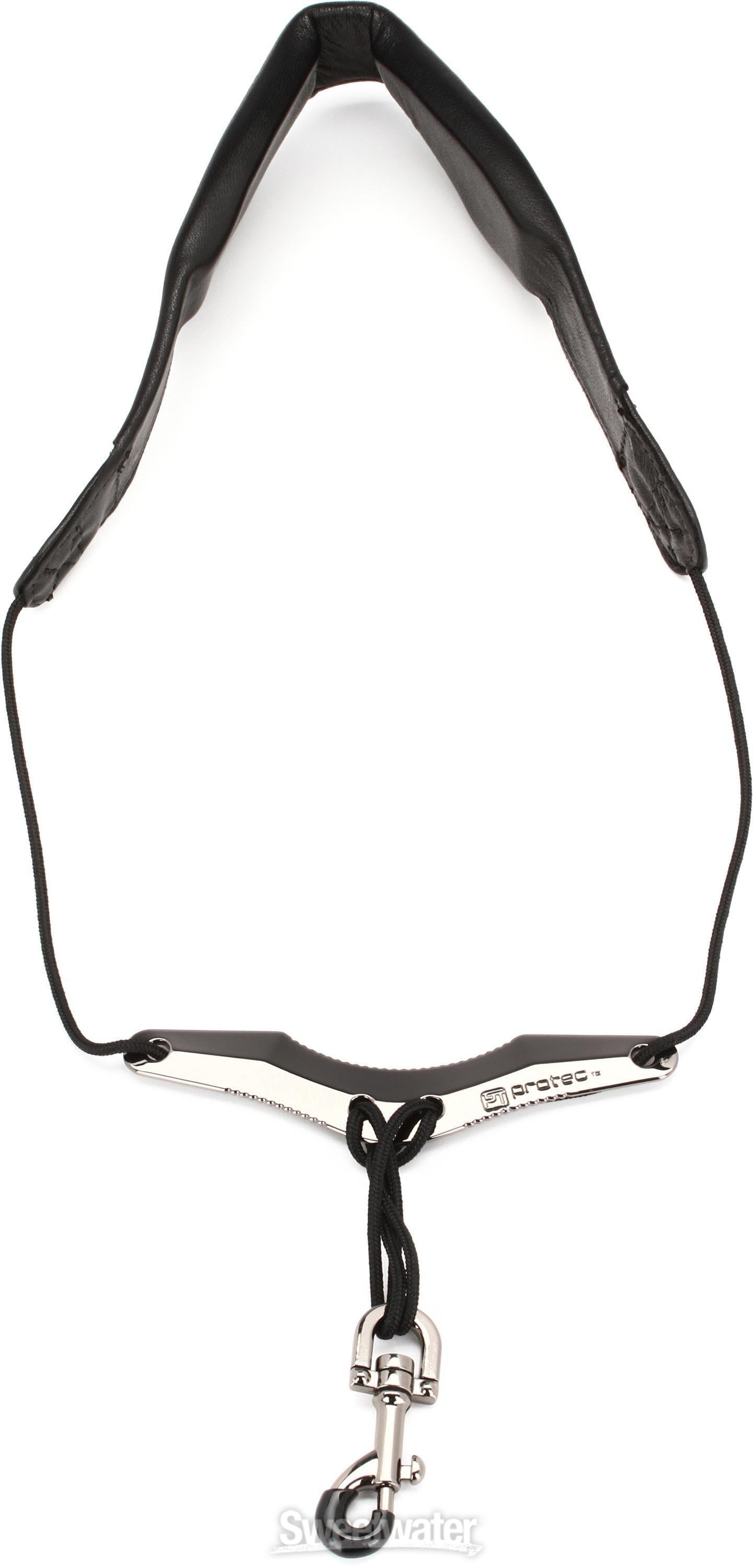 Protec Less Stress Leather Saxophone Neck Strap with Comfort