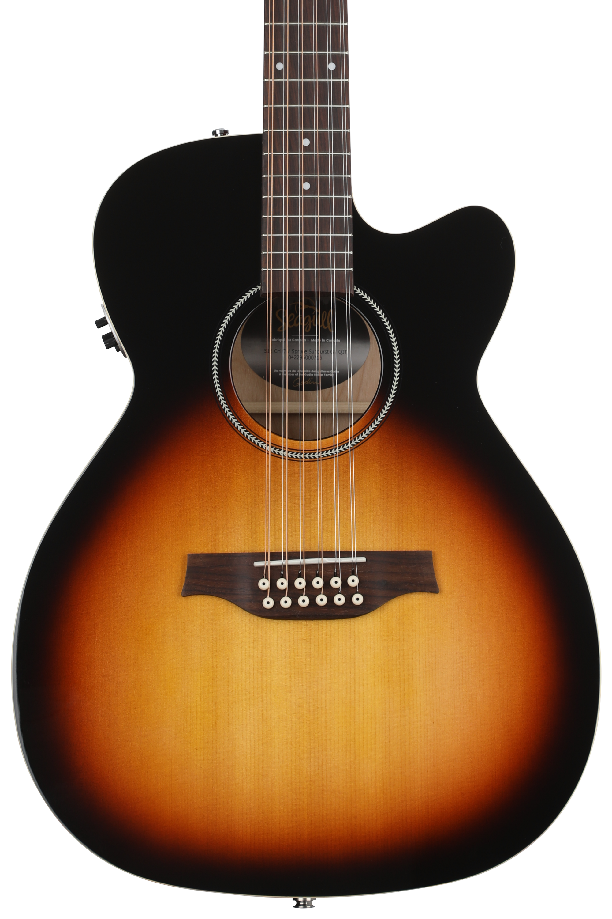 Seagull Guitars Coastline, 12-String Concert Hall Acoustic-Electric Guitar - Sunburst