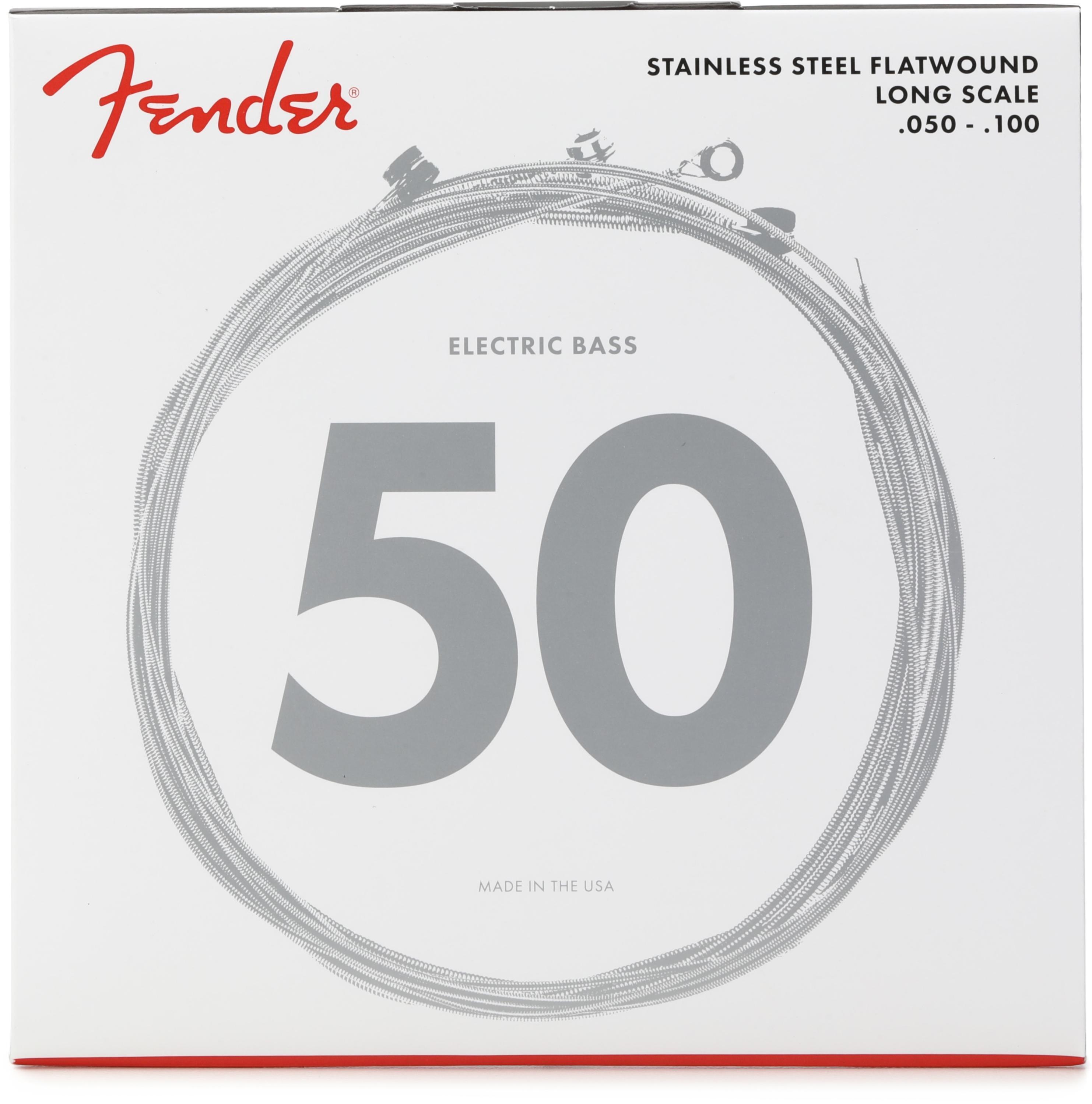 Photo of Fender 9050ML Stainless Steel Flatwound Bass Guitar Strings - .050-.100 Medium Light