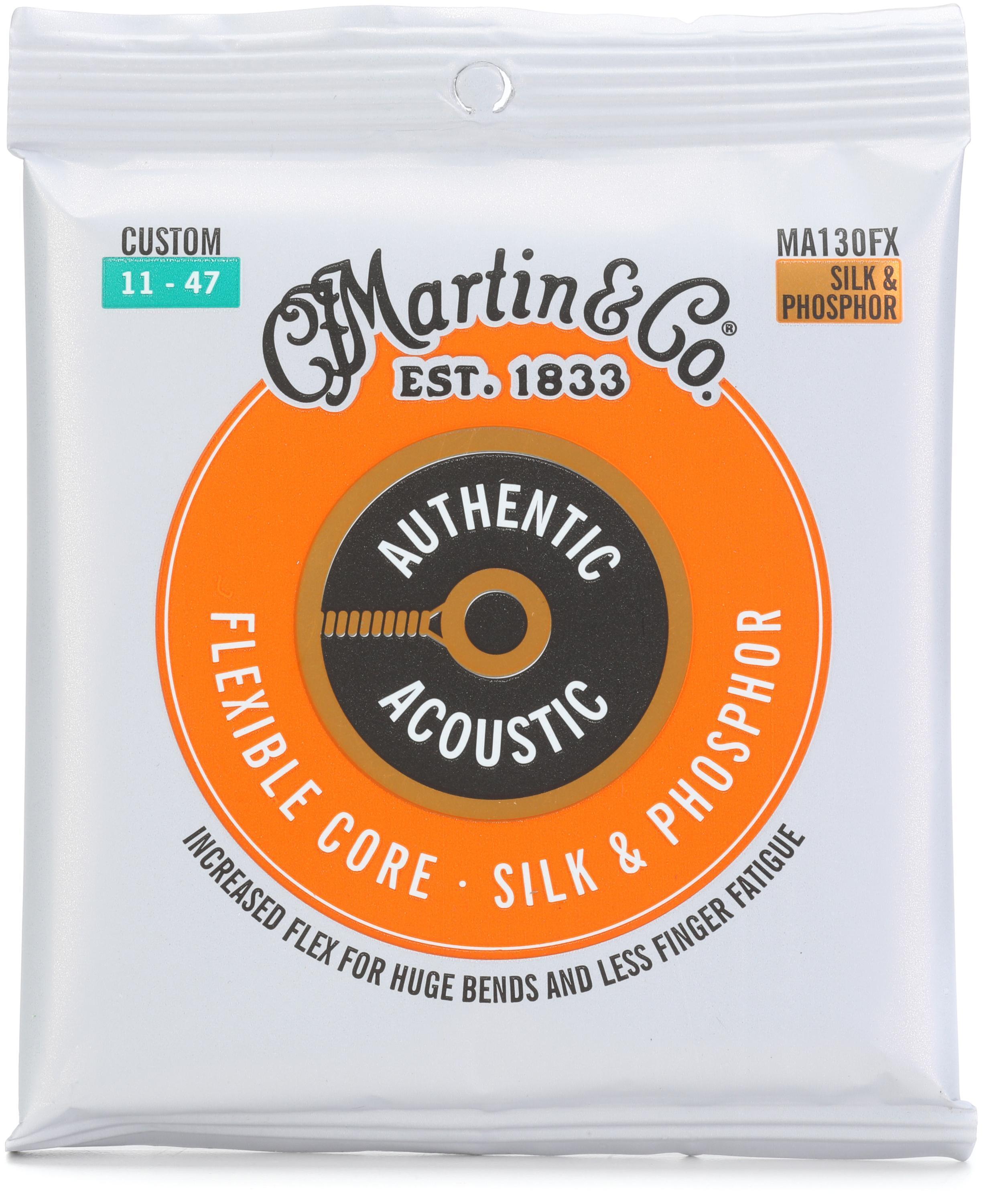 Photo of Martin MA130FX Authentic Acoustic Flexible Core Silk & Phosphor Guitar Strings - .011-.047 Custom Light