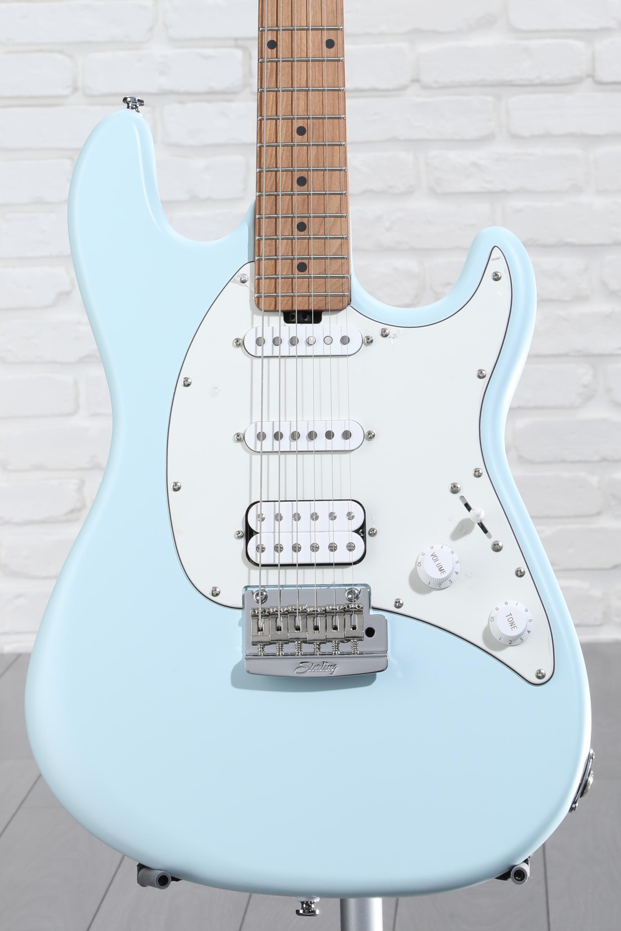 Sterling By Music Man Cutlass CT50HSS Electric Guitar - Daphne Blue Satin |  Sweetwater