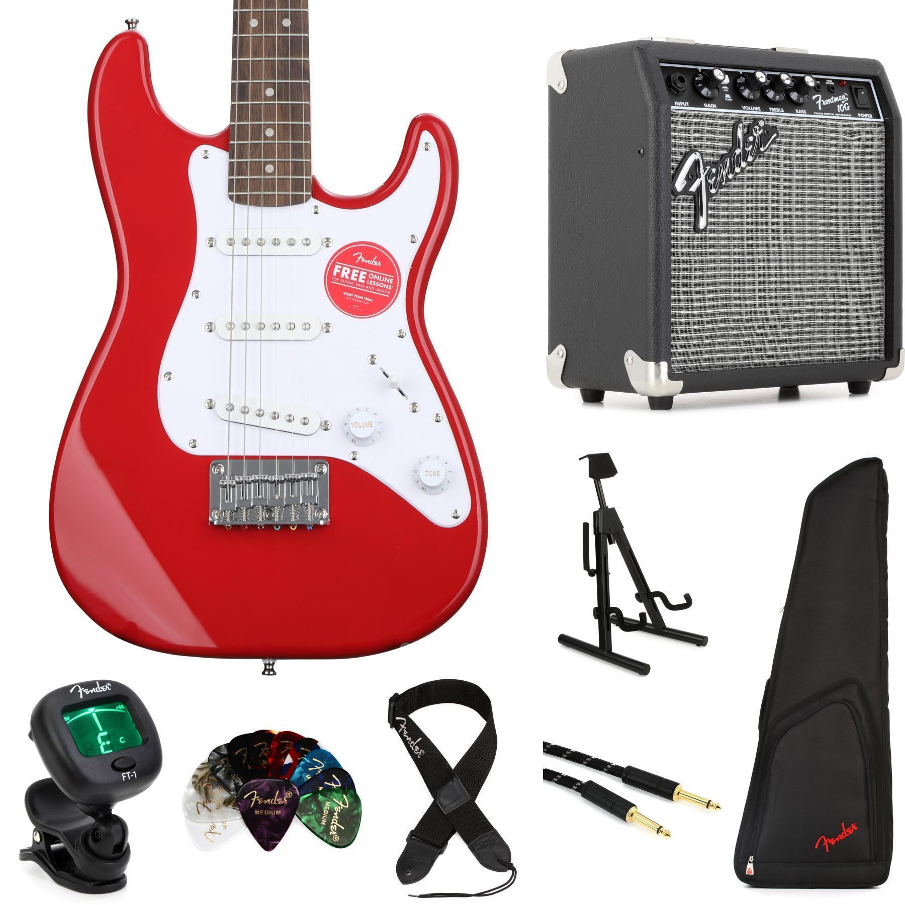 Squier Mini Strat Electric Guitar and Fender Amp Bundle