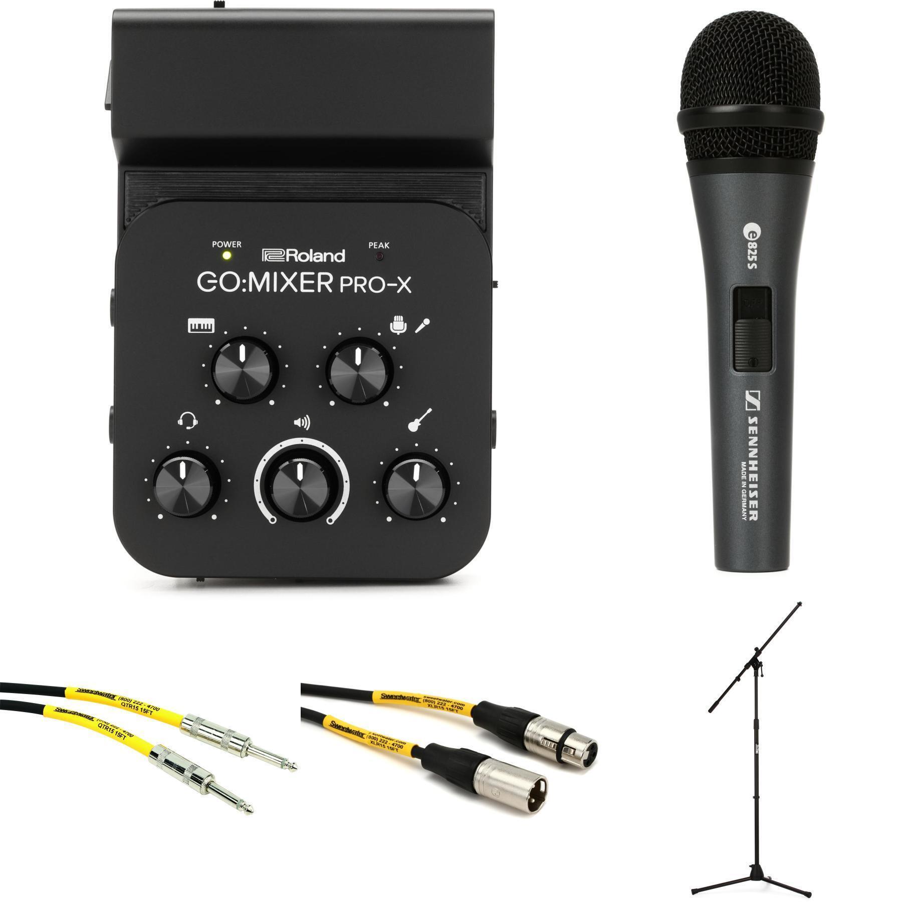 Roland GO:MIXER PRO-X Audio Mixer Vocal and Guitar Streaming Bundle for  Smartphones