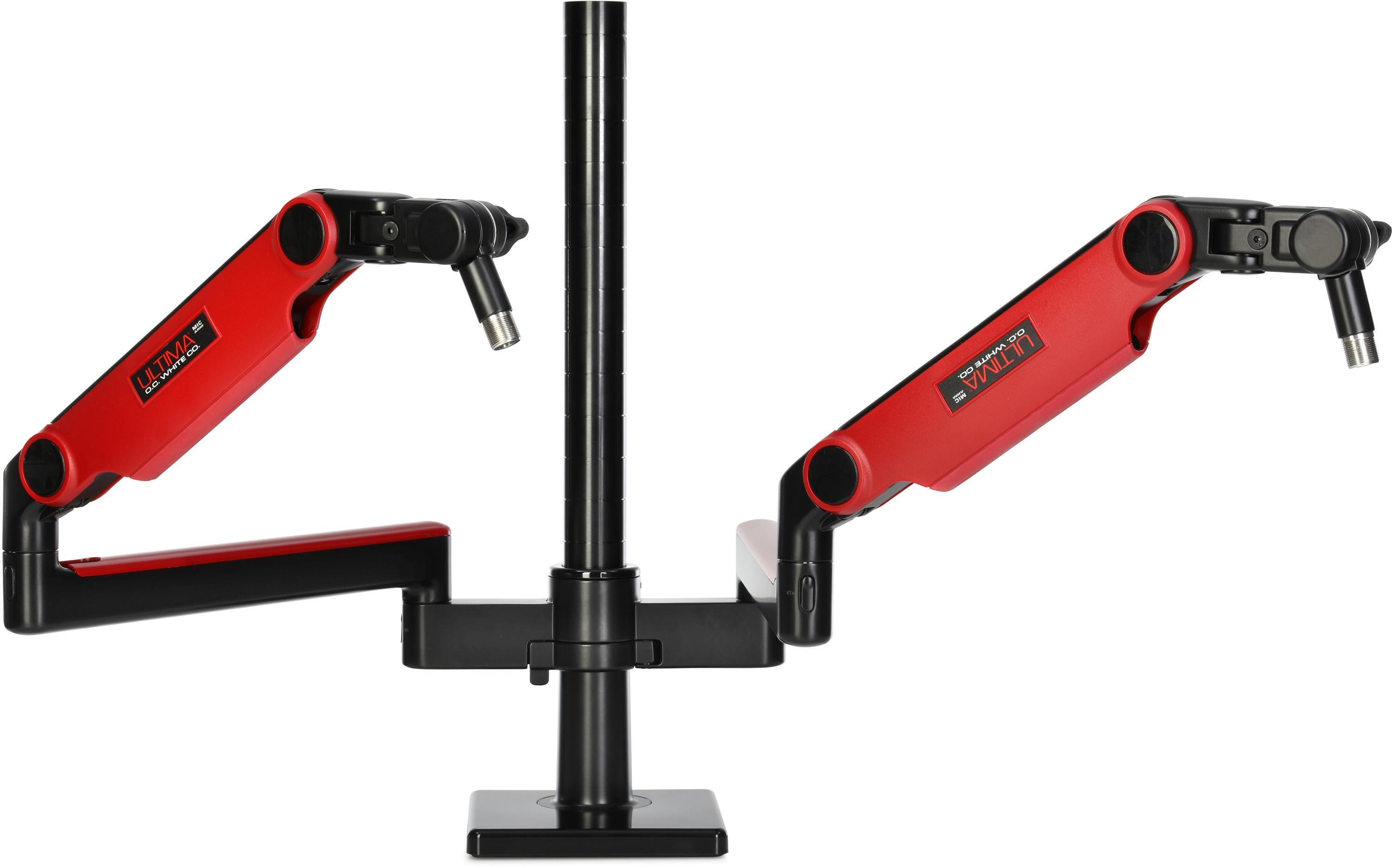 Photo of O.C. White Co. Limited-edition ProBoom Ultima Gen2 ULP Low-profile Microphone Boom Roundtable - Red and Black
