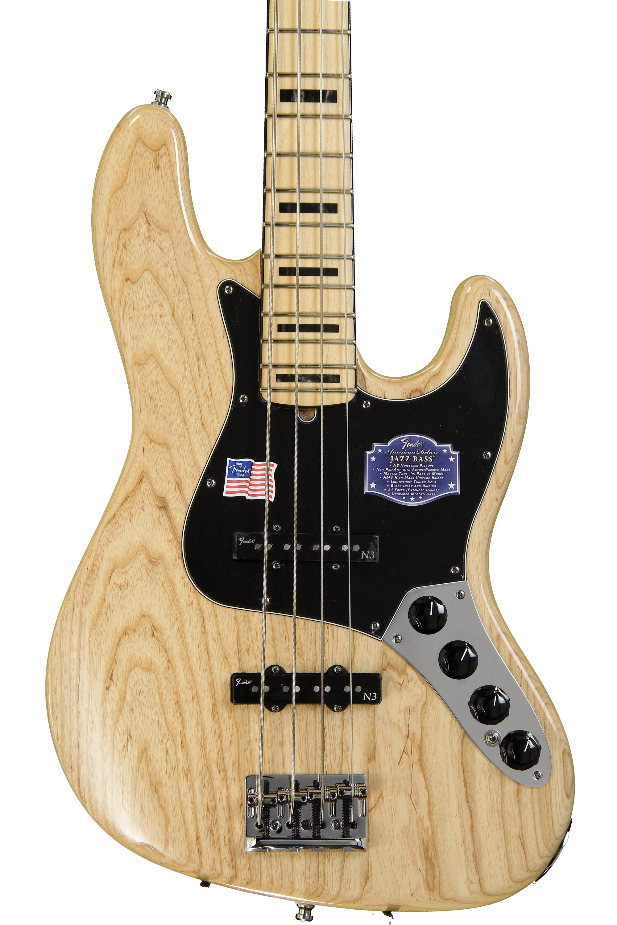 Fender American Deluxe Jazz Bass - Natural | Sweetwater Fender American Deluxe Jazz Bass - Natural | Sweetwater