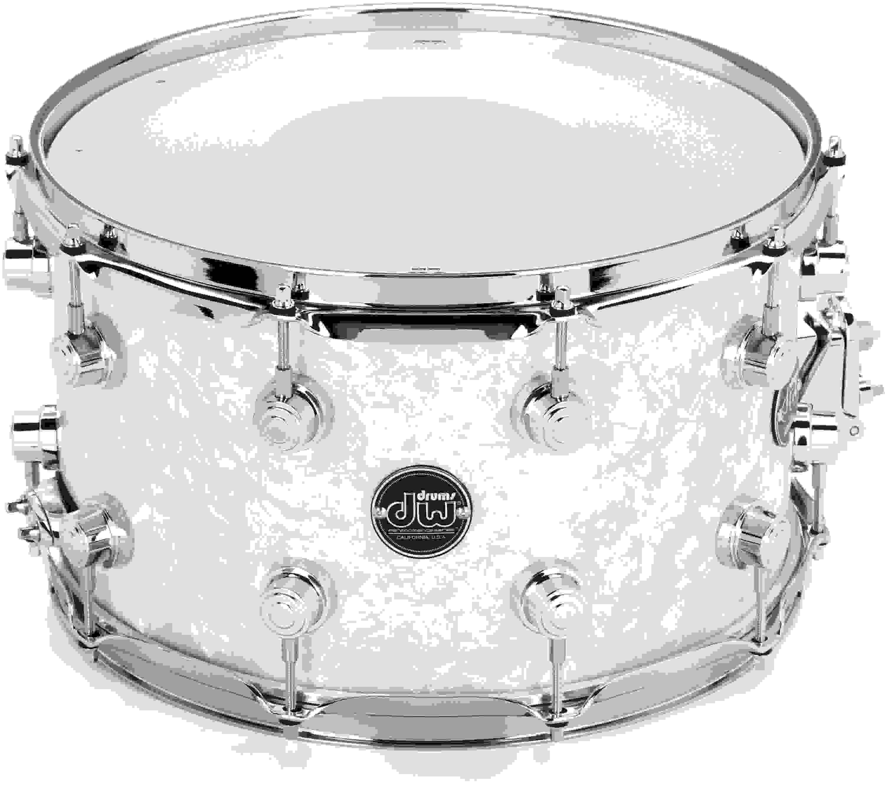 DW Performance Series Snare Drum - 8 inches x 14 inches, White Marine