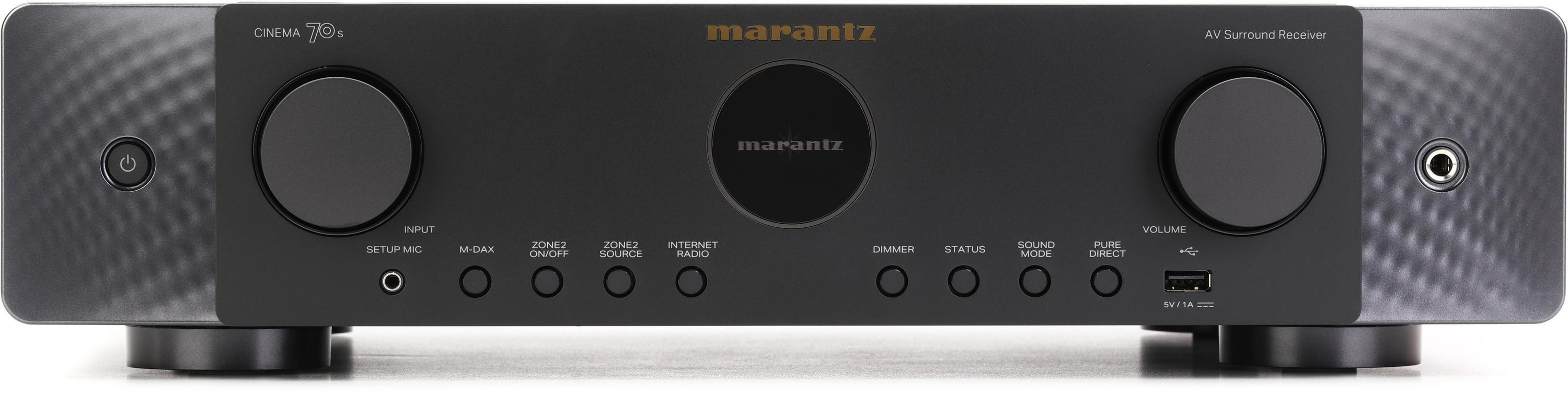 Marantz Receiver ブラック コンパクト Marantz Stereo 70s 75-watt Stereo 8K A/V Receiver | Sweetwater