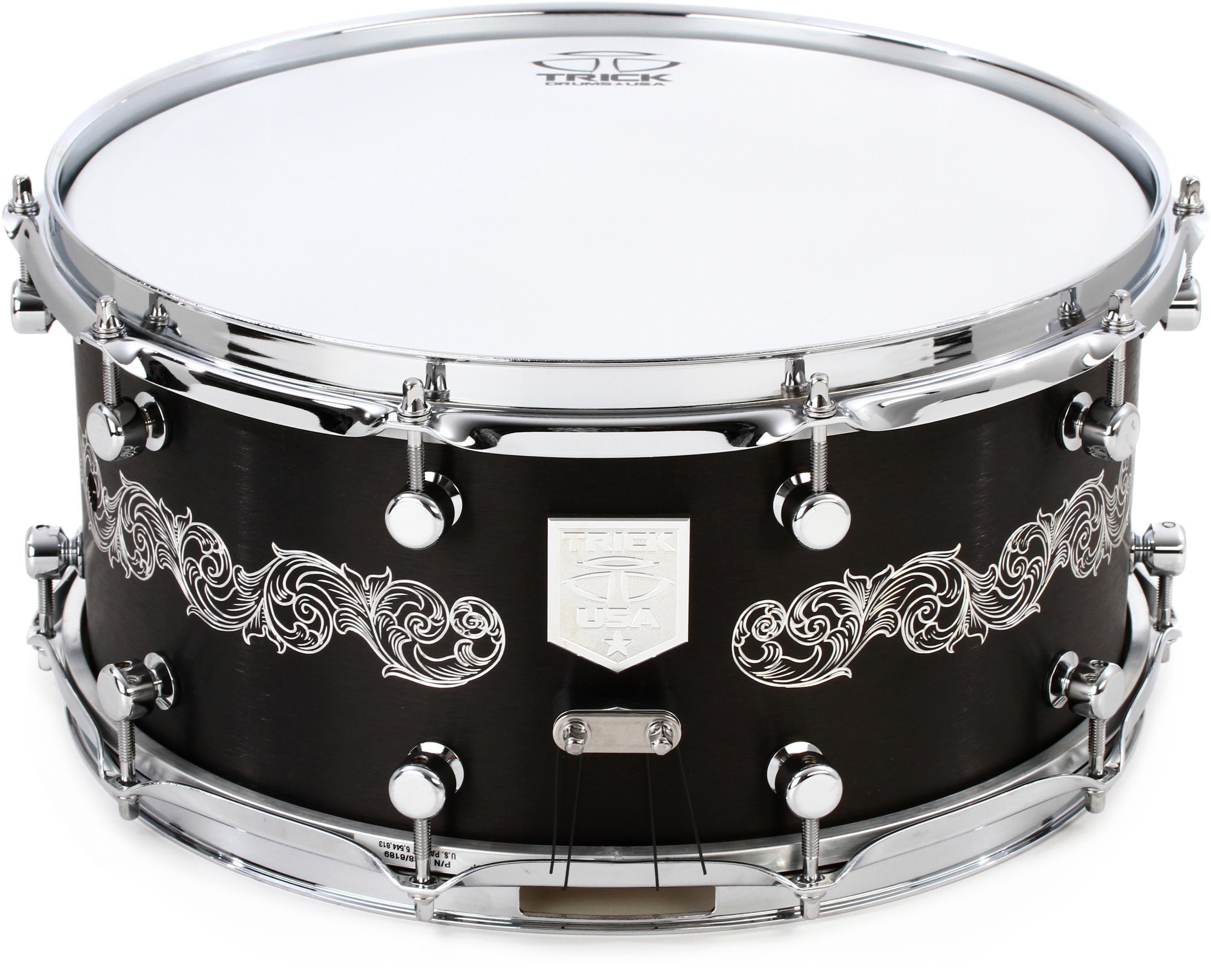 Photo of Trick Drums AL13 Hand Engraved Snare Drum - 6.5 x 14-inch