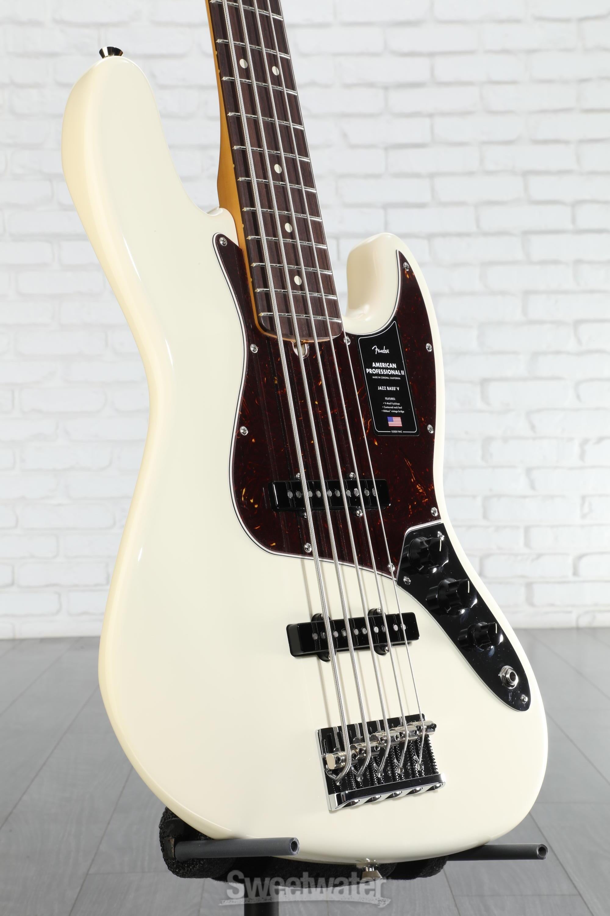 ベース Fender American Professional Jazz Bass V Fender American Professional II Jazz Bass V Olympic White