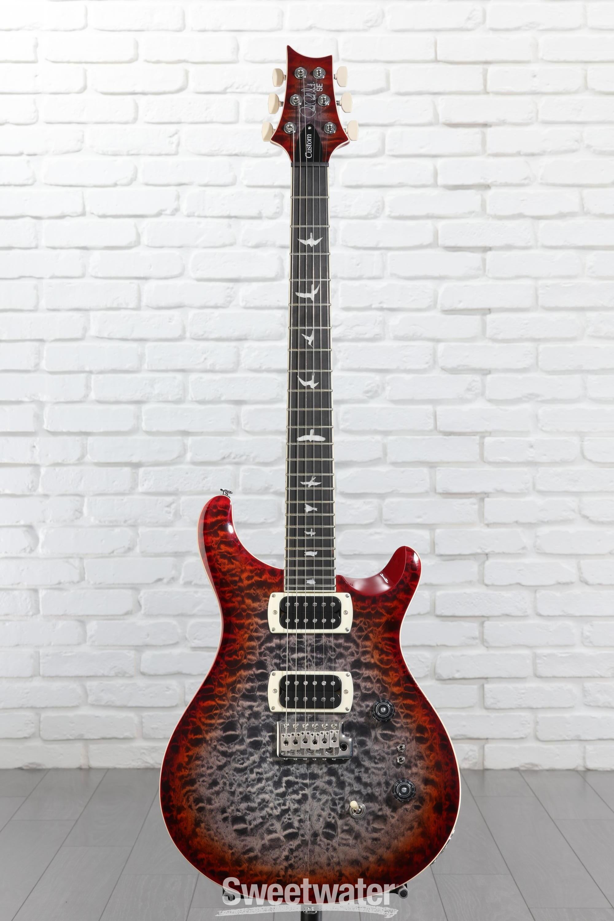 PRS SE Custom 24-08 Quilt Electric Guitar - Charcoal Cherry Burst