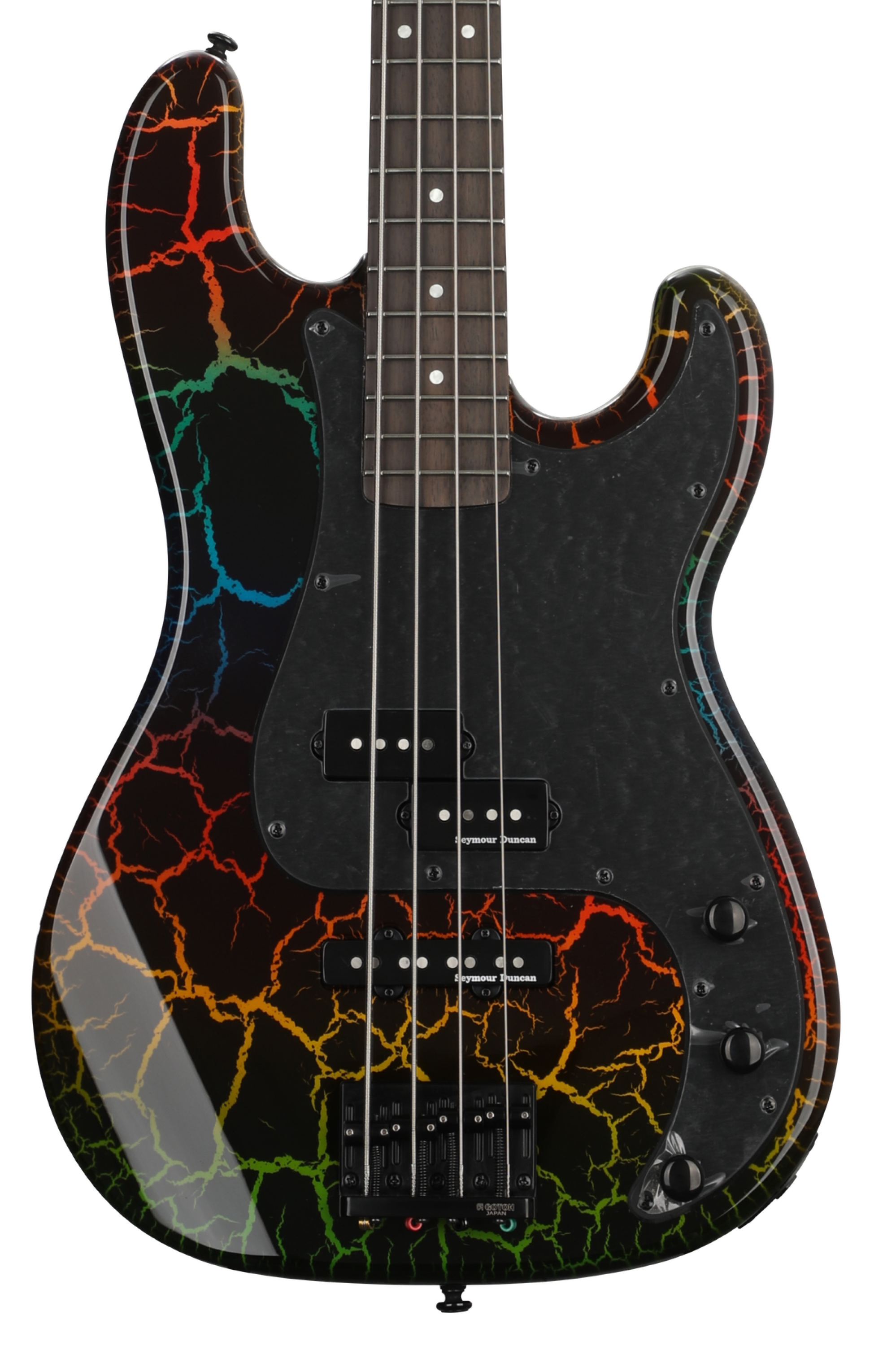 ESP LTD Surveyor '87 Electric Bass Guitar - Rainbow Crackle ESP LTD Surveyor '87 Electric Bass Guitar - Rainbow Crackle