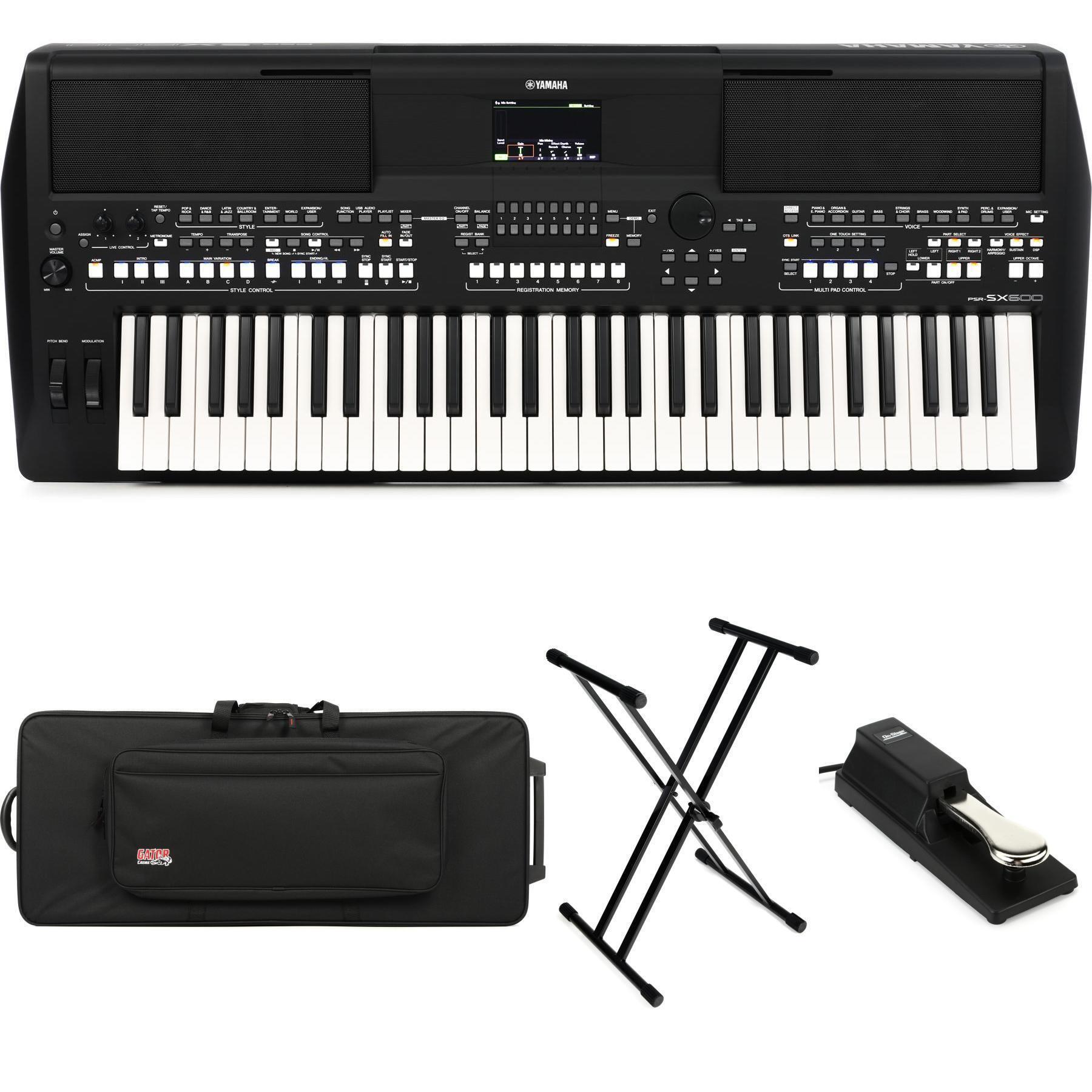 Yamaha PSRSX600 61-key Arranger Workstation Stage Bundle | Sweetwater