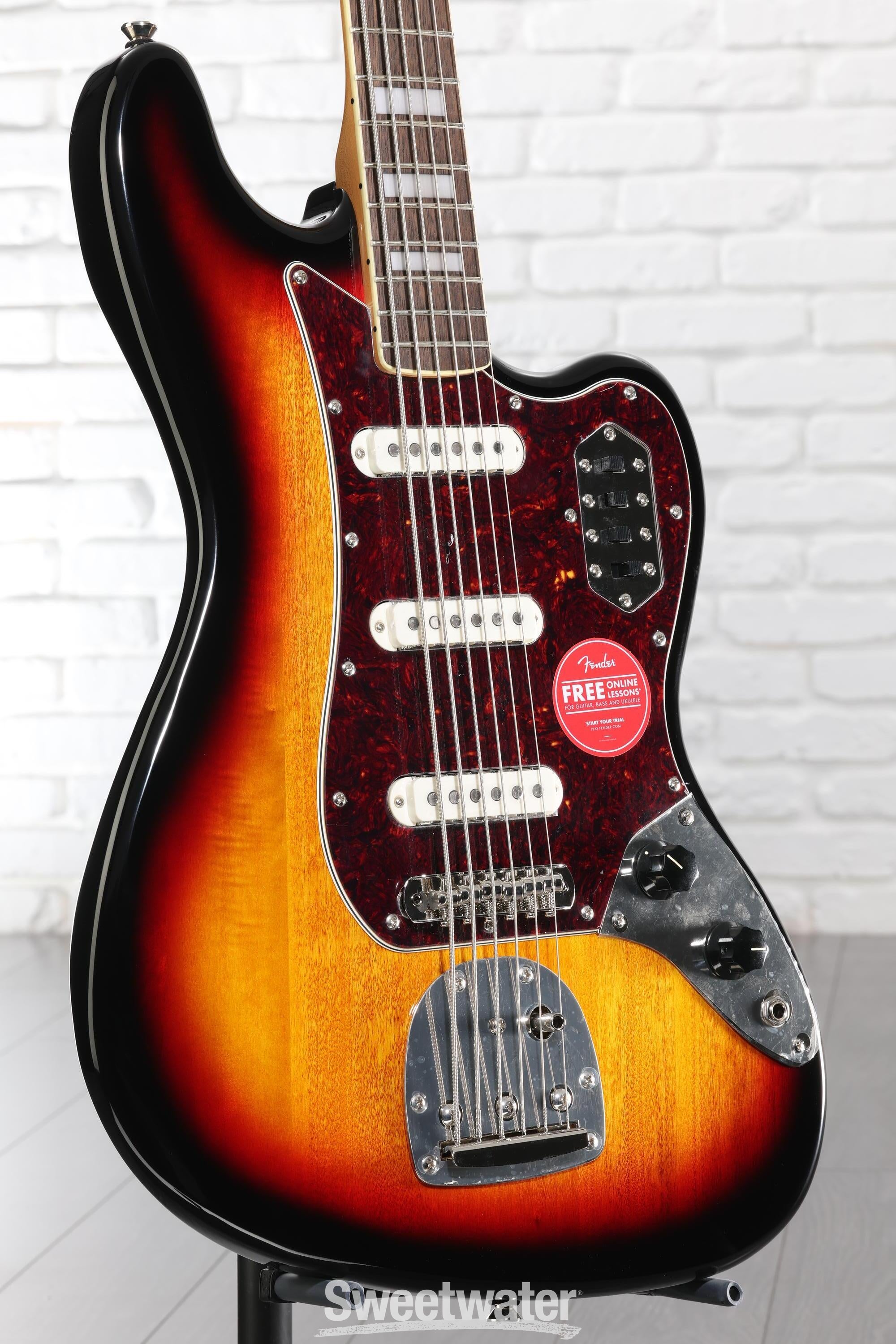 Squier Classic Vibe Bass VI Guitar - 3-tone Sunburst | Sweetwater