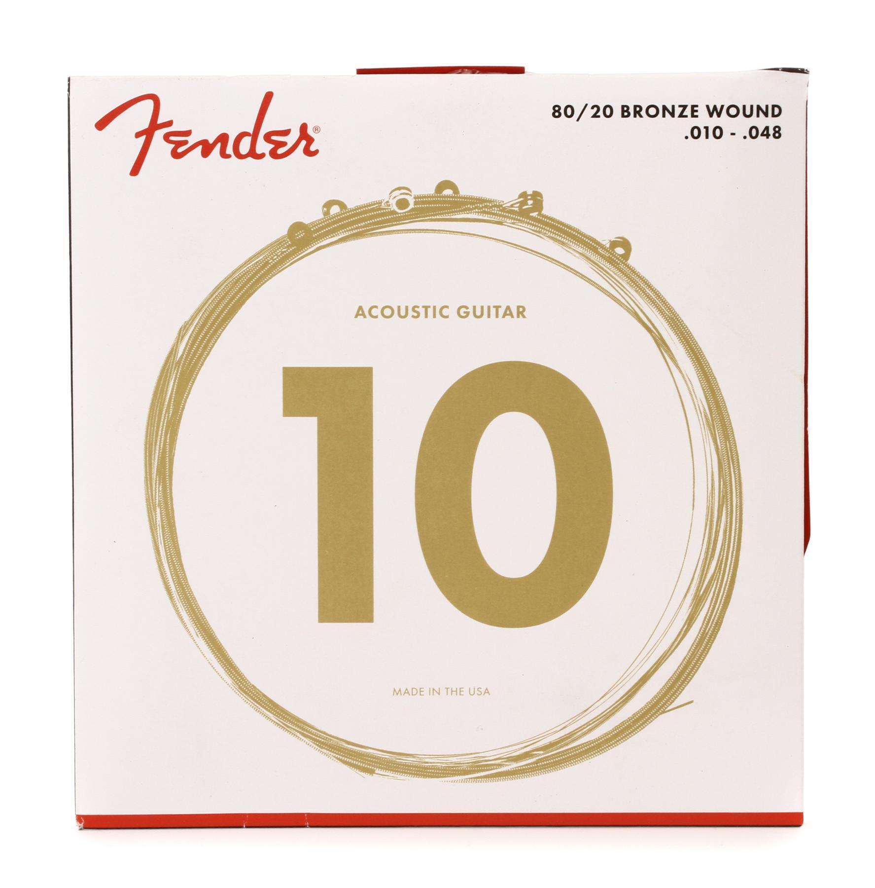 Fender 70XL 80/20 Bronze Acoustic Guitar Strings - .010-.048 Extra ...