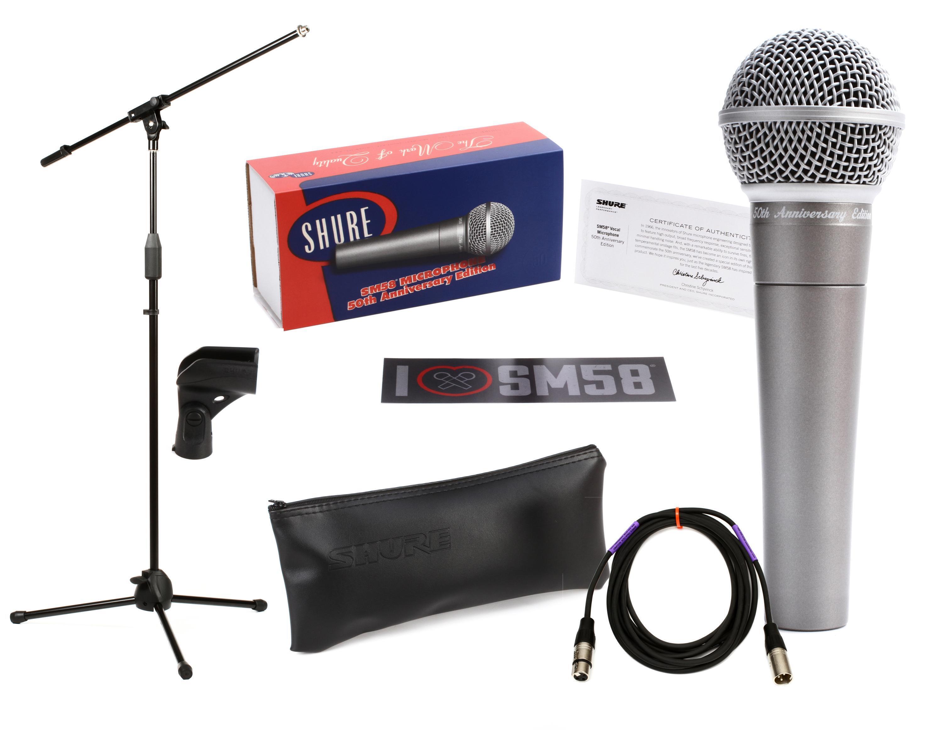 Shure SM58 50th Anniversary Microphone with Stand and Cable 