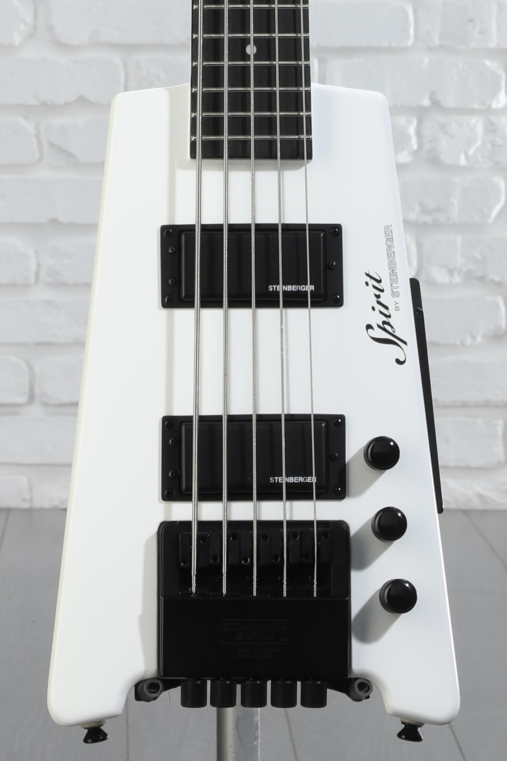 Spirit by Steinberger XT-25 White + 純正弦 Steinberger Spirit XT-25 5-string Bass Guitar - White