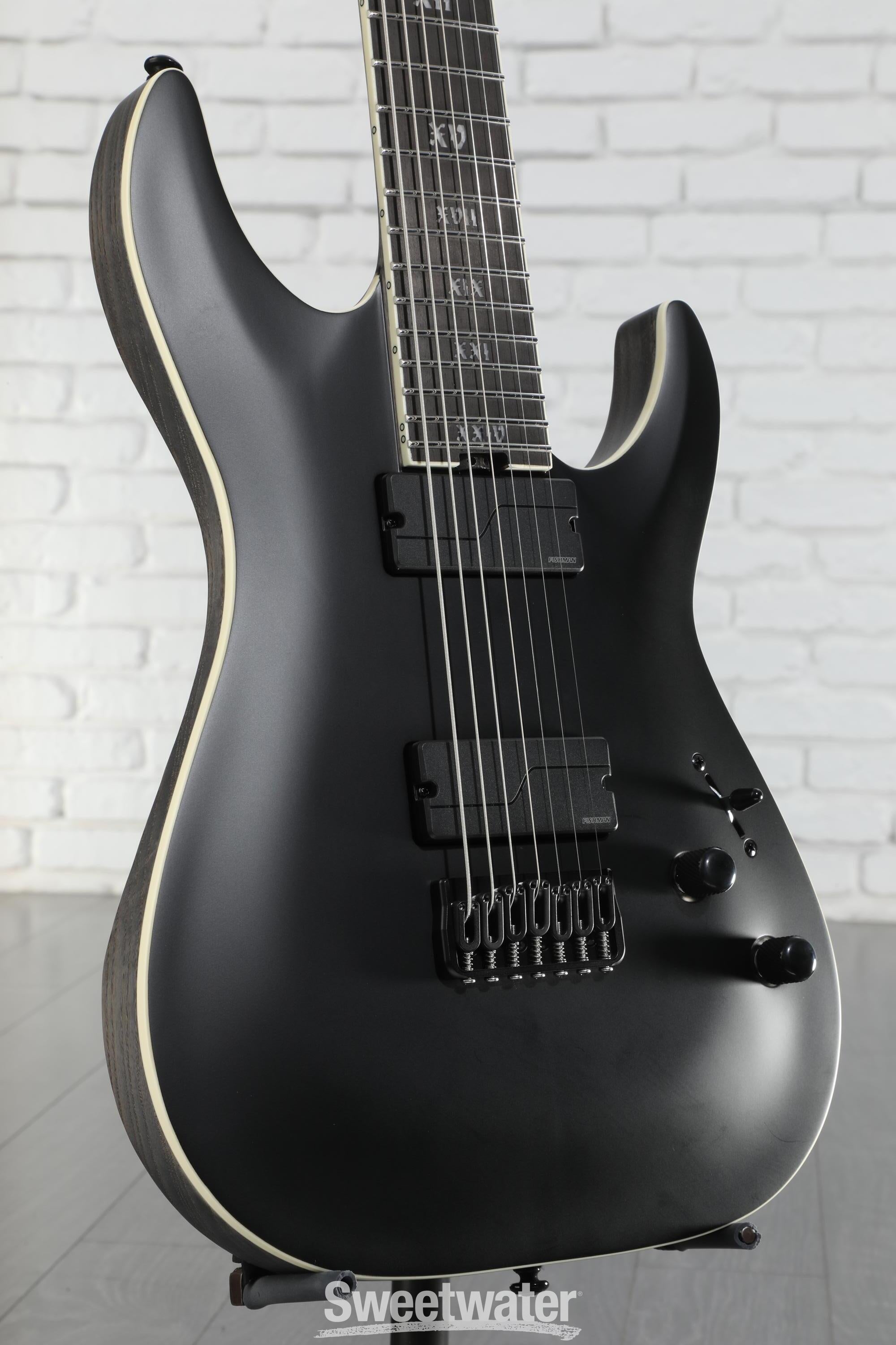 Schecter C-7 SLS Evil Twin Electric Guitar - Satin Black