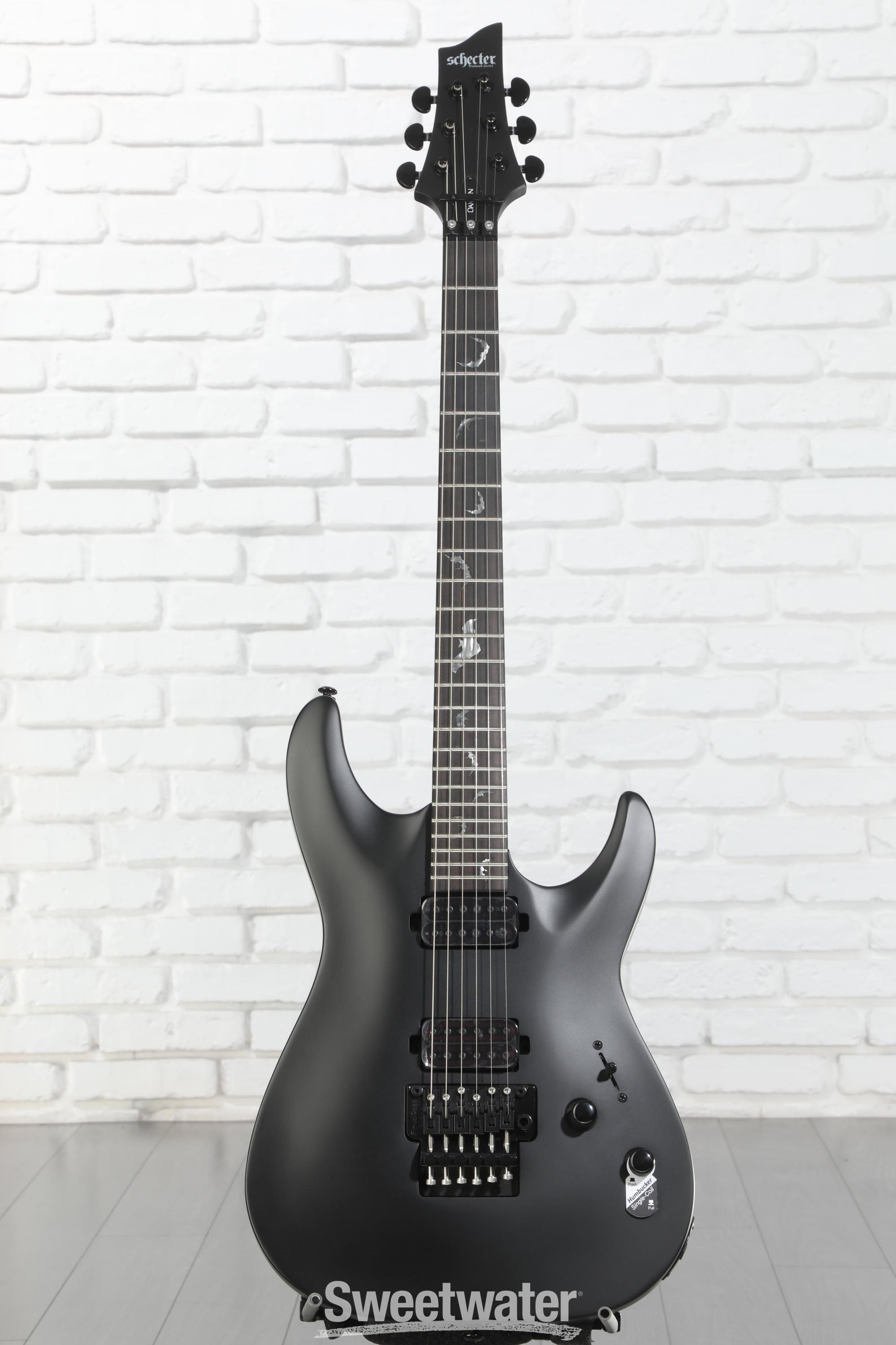 Schecter Damien-6 FR SBK Electric Guitar - Satin Black | Sweetwater