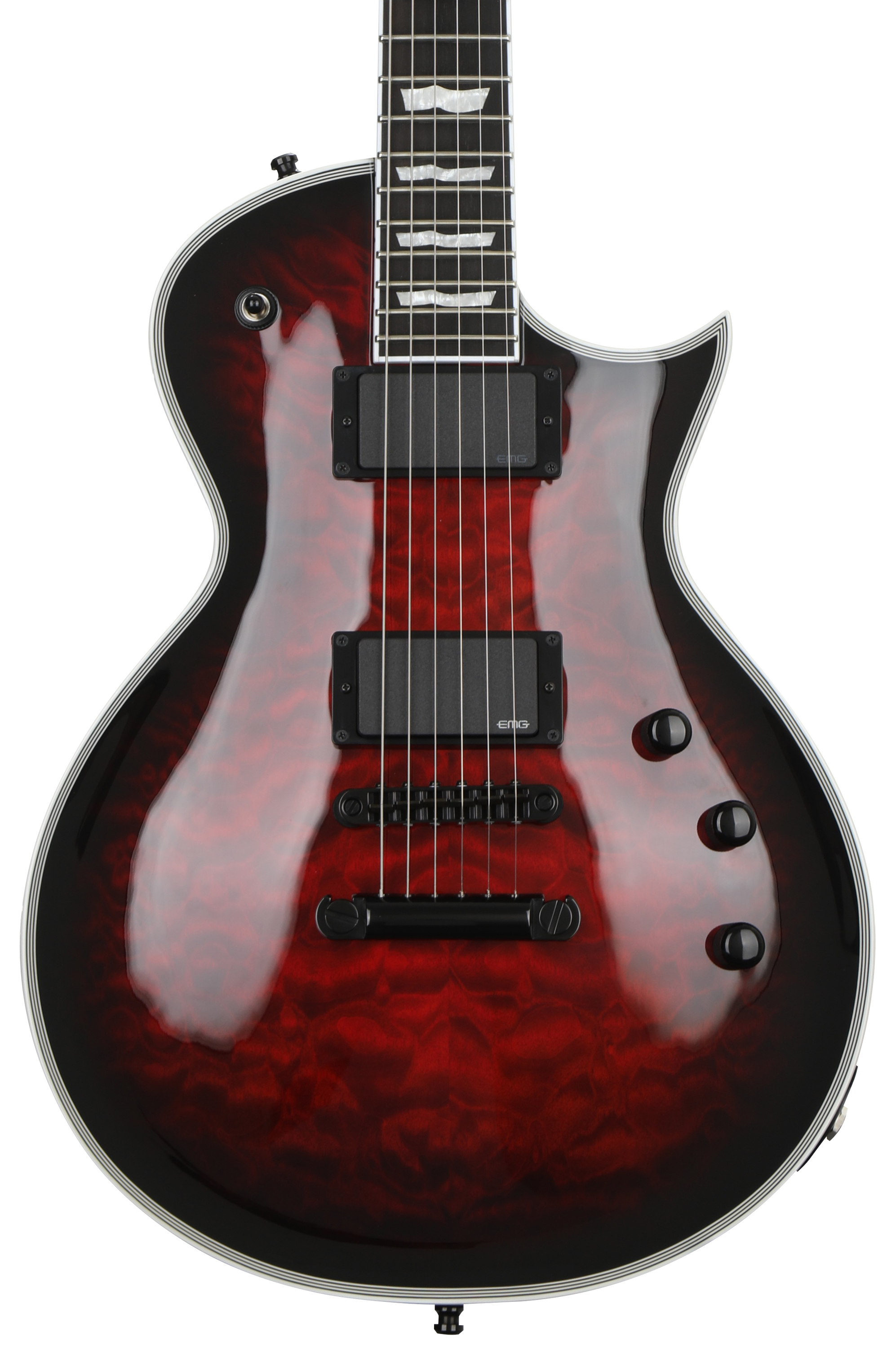 ESP E-II Eclipse, Quilt Maple Top - See Thru Black Cherry Sunburst