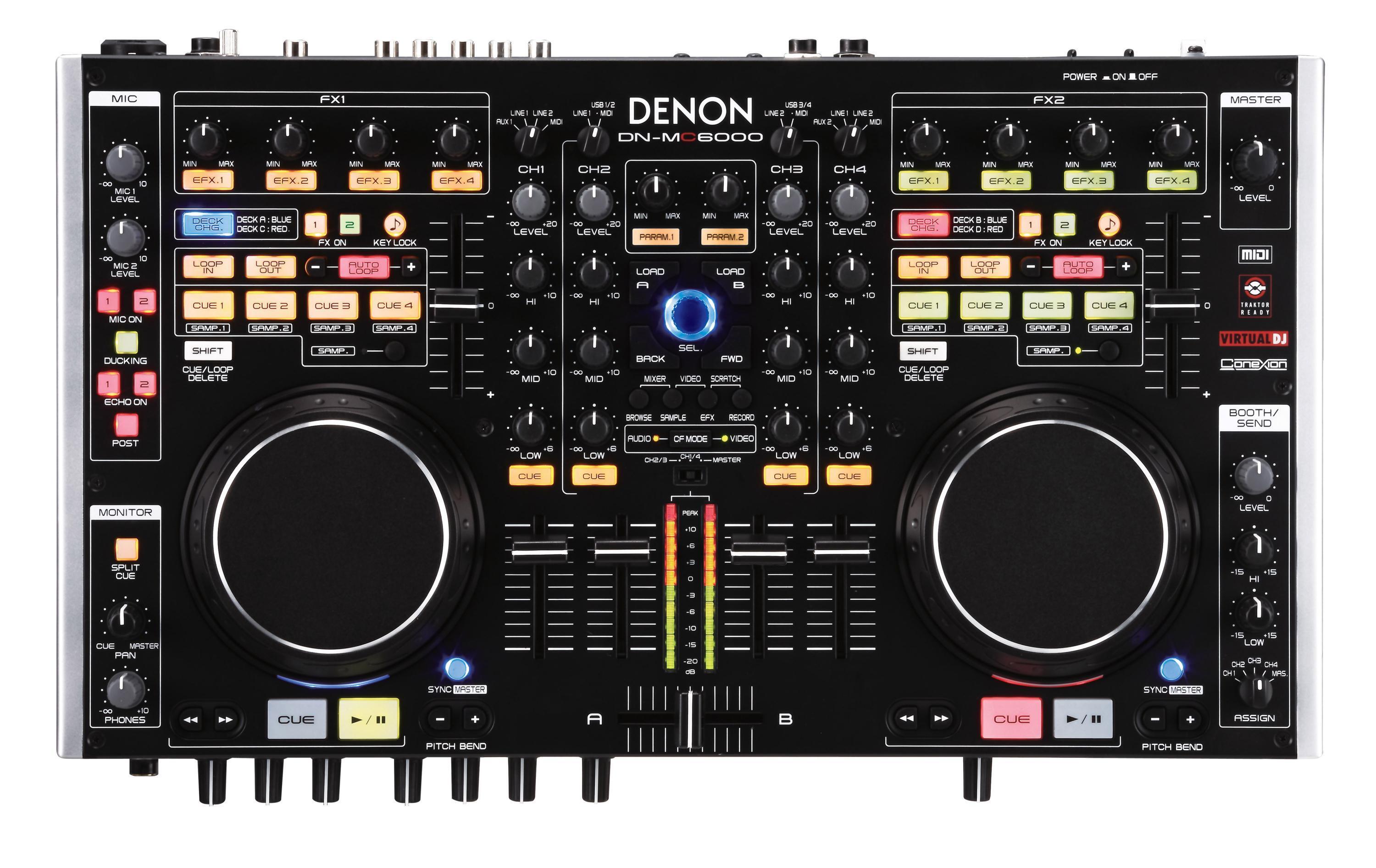 Denon DJ DN-MC6000 4-channel DJ Mixer and Controller | Sweetwater