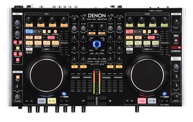 Denon DJ DN-MC6000 4-channel DJ Mixer and Controller | Sweetwater 