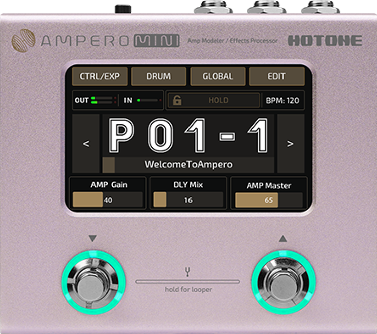 Hotone Ampero Mini Amp Modeler and Effects Processor - Purple Taro