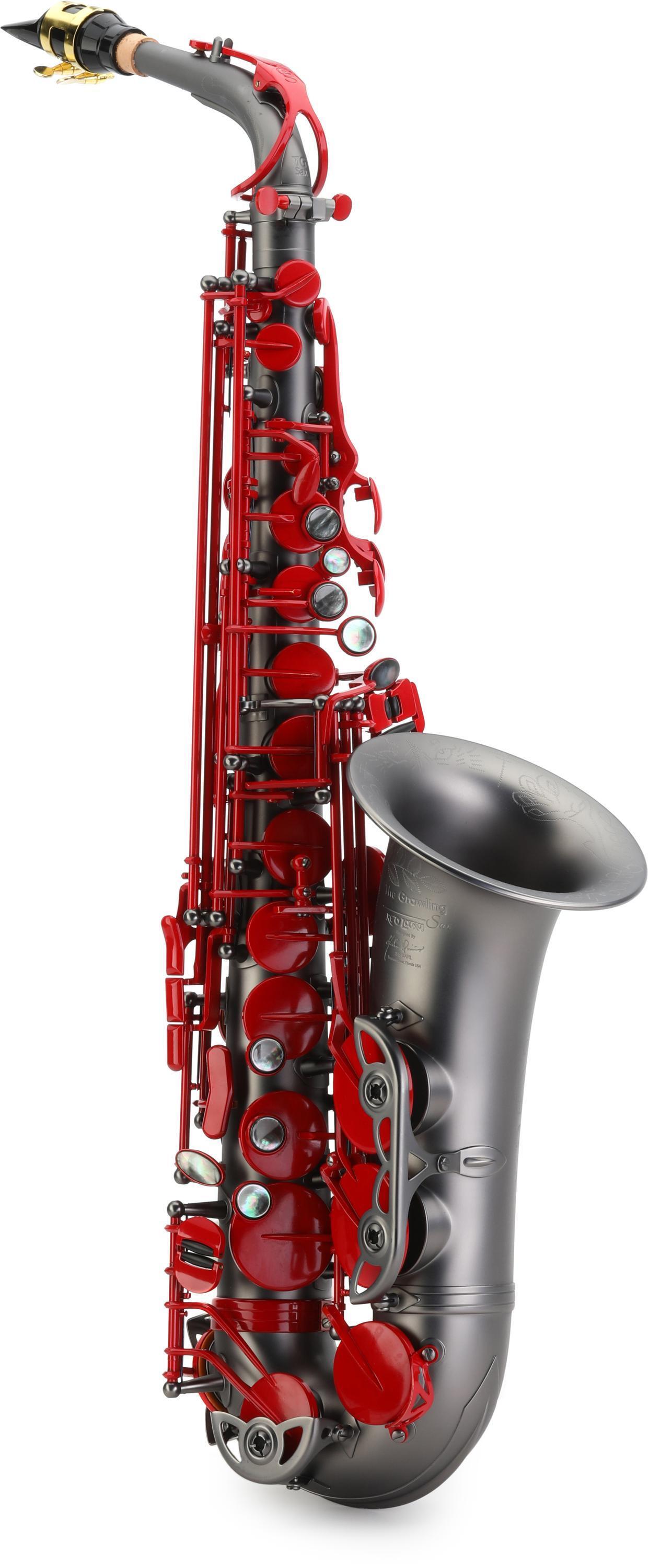 Growling Sax Red Lava Gen 2 Alto Saxophone - Satin Black with Red Keys