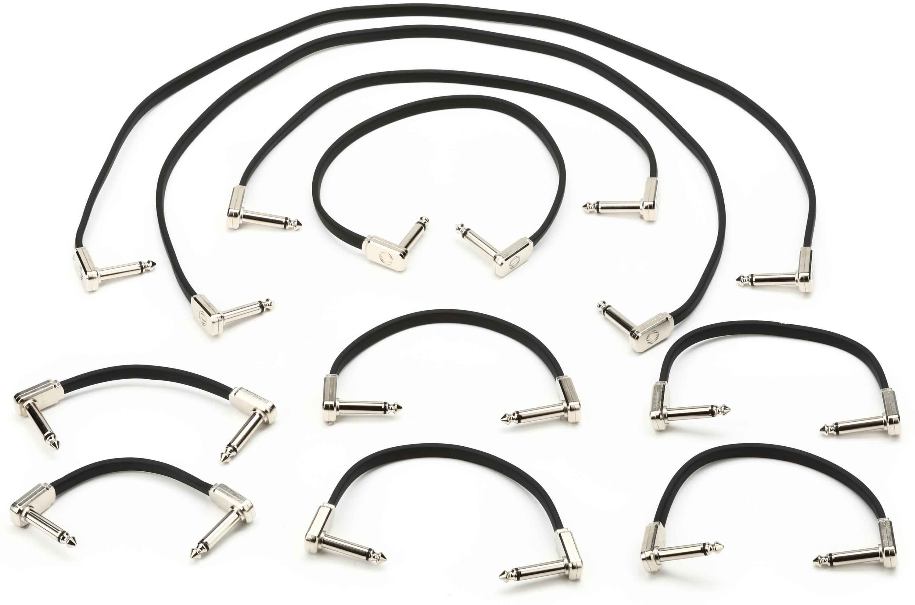Ernie Ball P06224 Flat Ribbon Pedalboard Patch Cable Right Angle to