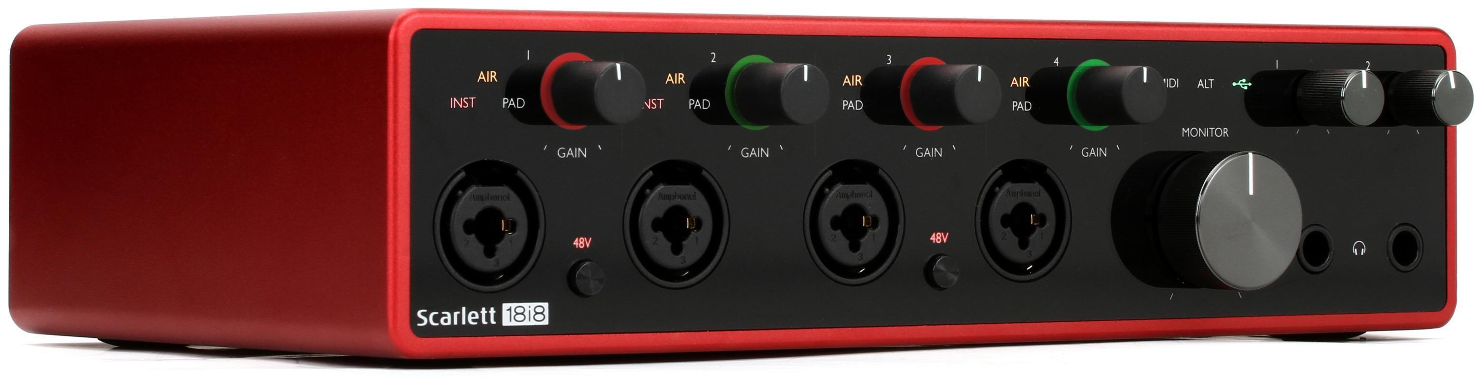 Focusrite Scarlett3 18i8 interface audio USB-C SPdif optique Midi