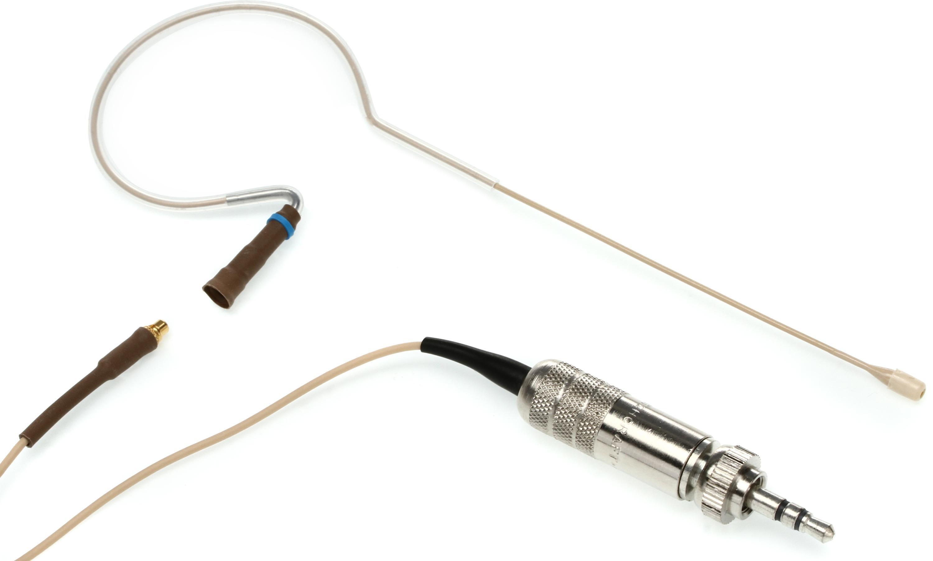 Countryman E6 Omnidirectional Earset Microphone - Low Gain with 1mm Cable  and 3.5mm Connector for Sennheiser Wireless - Light Beige