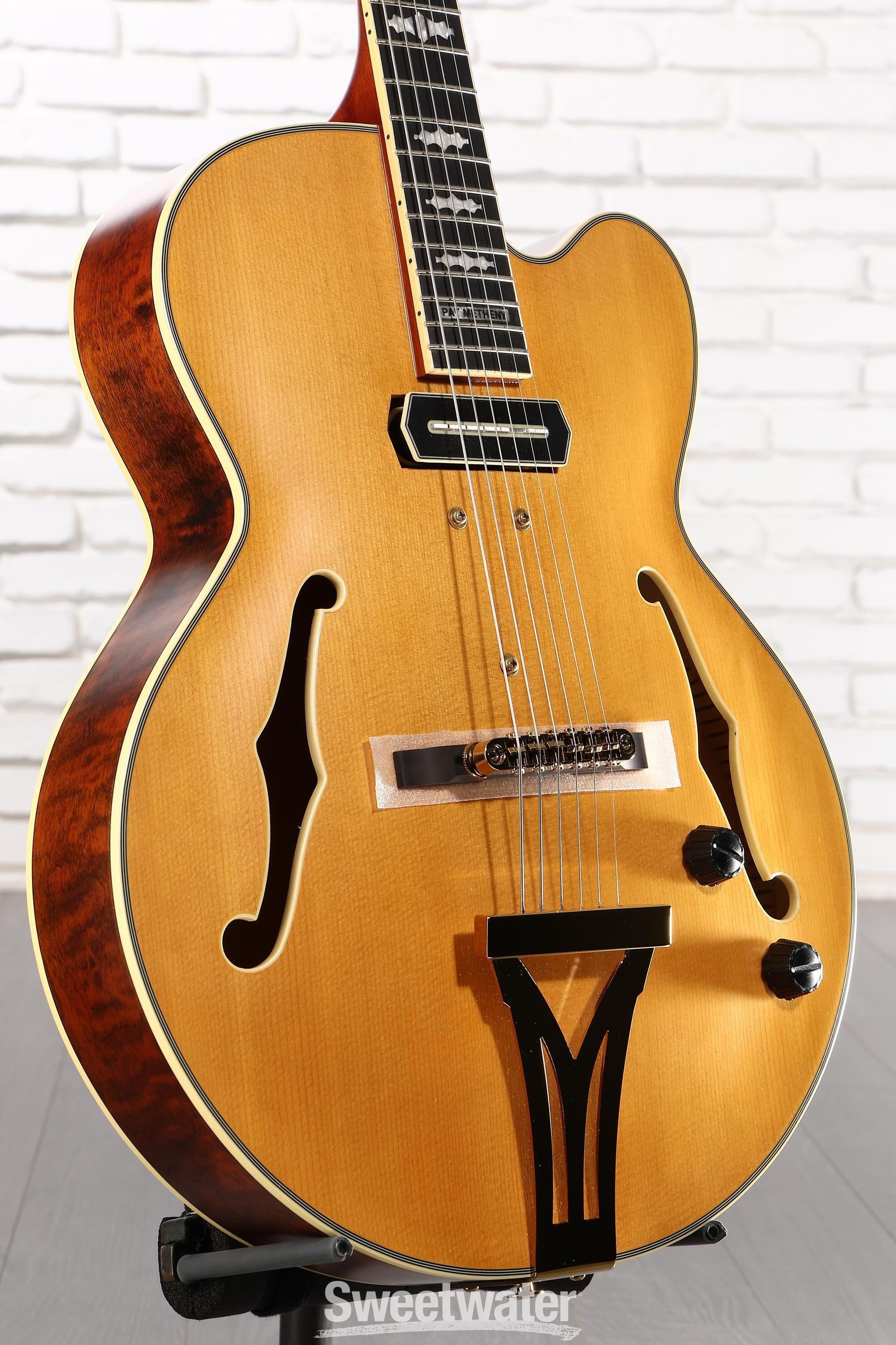 Photo of Ibanez PM3C Pat Metheny Signature Hollowbody Electric Guitar - Natural Amber Low Gloss