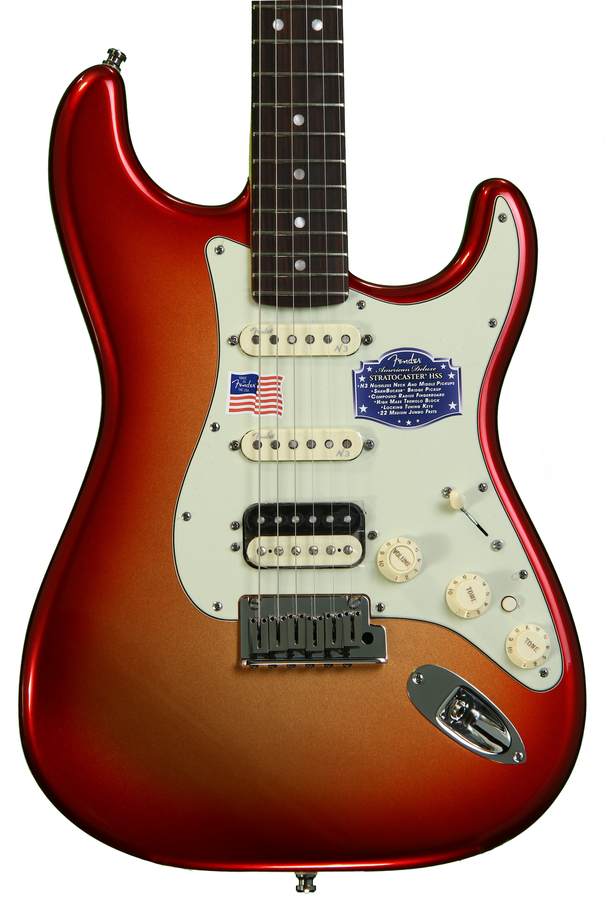 Fender American Deluxe Stratocaster HSS Shawbucker - Sunset