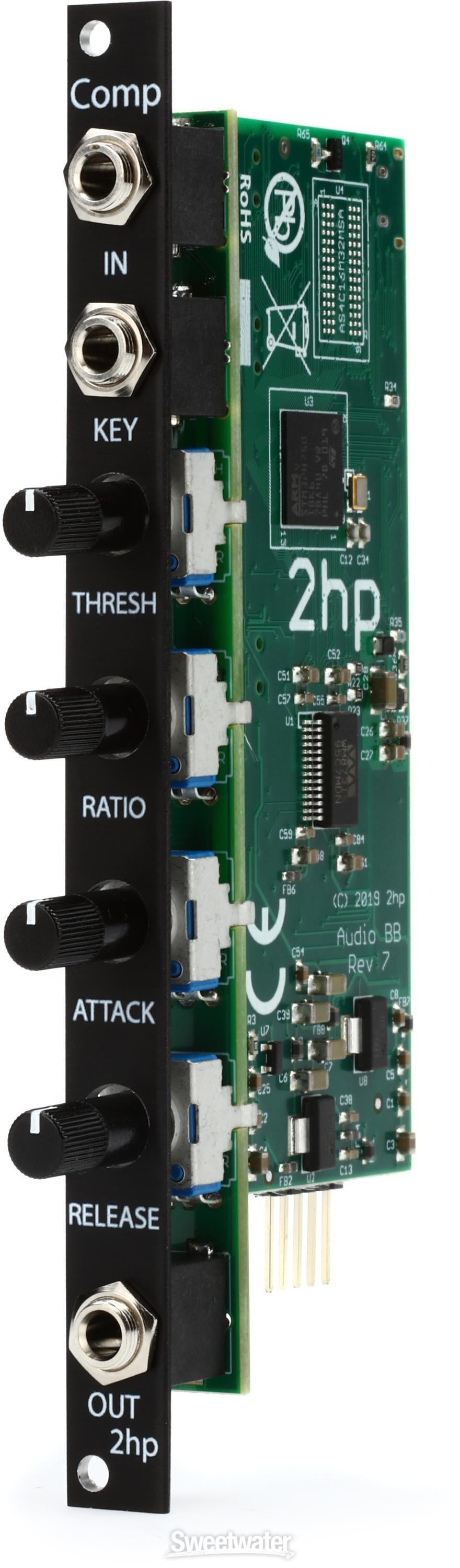 2hp Comp コンプレッサーモジュール 2HP Comp Eurorack Compressor Module with Sidechain Input - Black