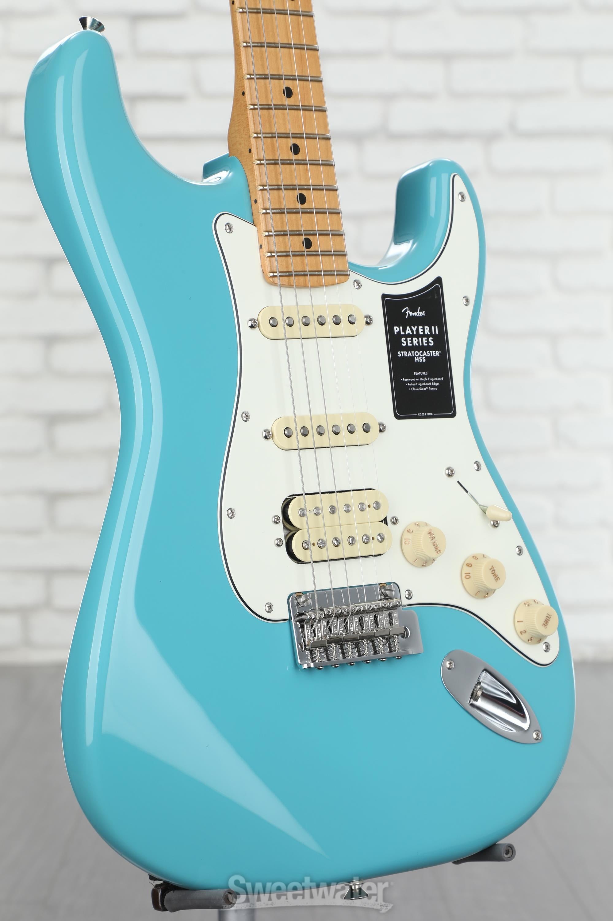 Photo of Fender Player II Stratocaster HSS Electric Guitar - Aquatone Blue with Maple Fingerboard
