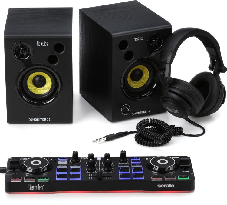 Hercules DJ DJStarter Kit w/ DJControl Starlight Controller, Speakers and  Headphones