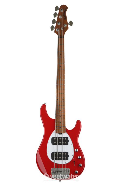 Ernie Ball Music Man Sterling 5 HH Bass Guitar - Scarlet Red with