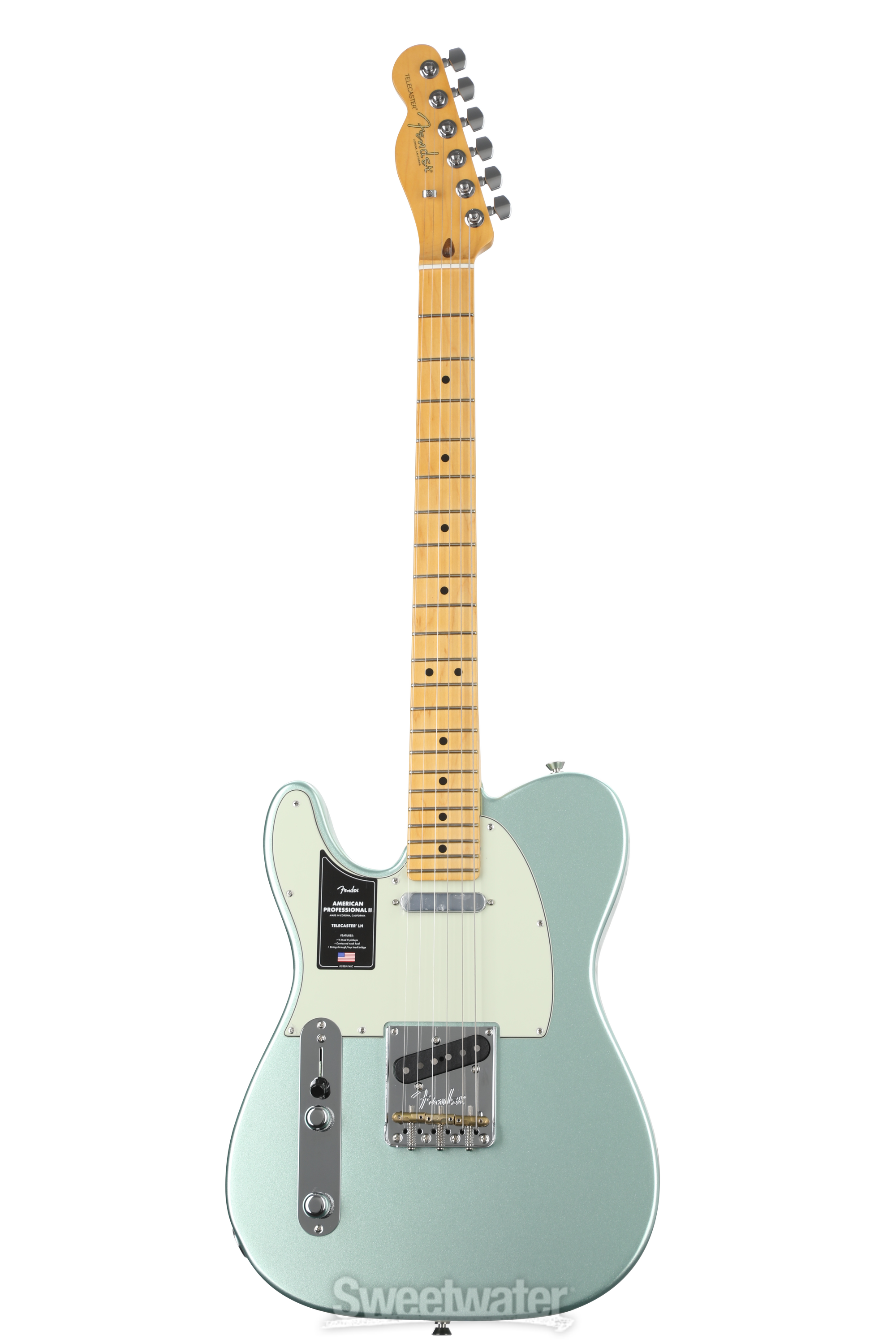 Fender American Professional II Telecaster Left-handed - Mystic Surf Green  with Maple Fingerboard