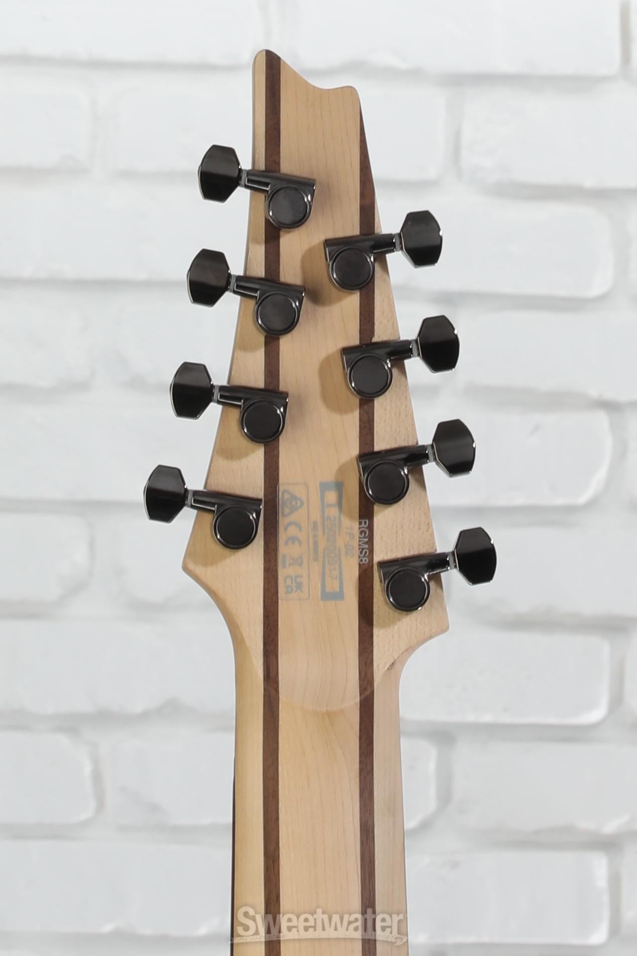 Ibanez RGMS8-BK ケース、ストラップ付き 8弦ギター Ibanez RGMS8-BK Multiscale – United States