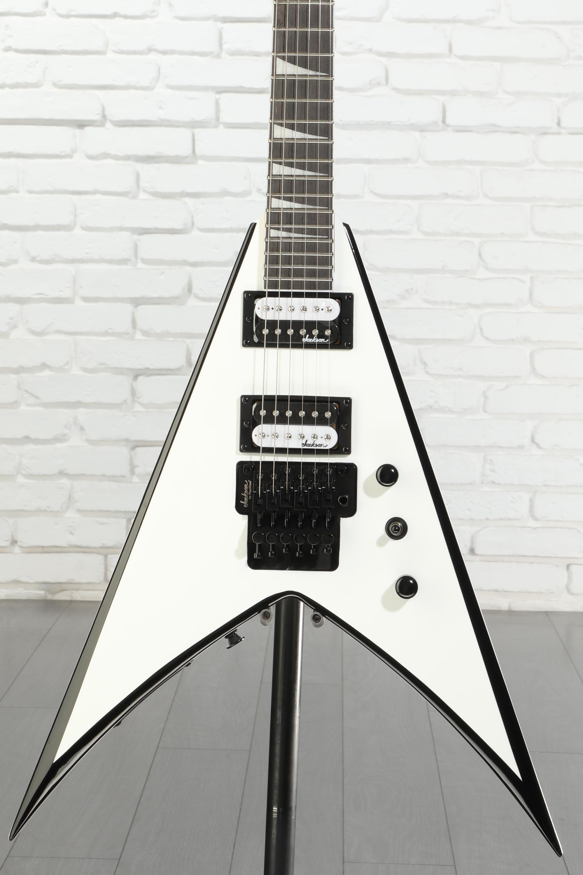 Jackson JS Series King V JS32 - White with Black Bevels | Sweetwater