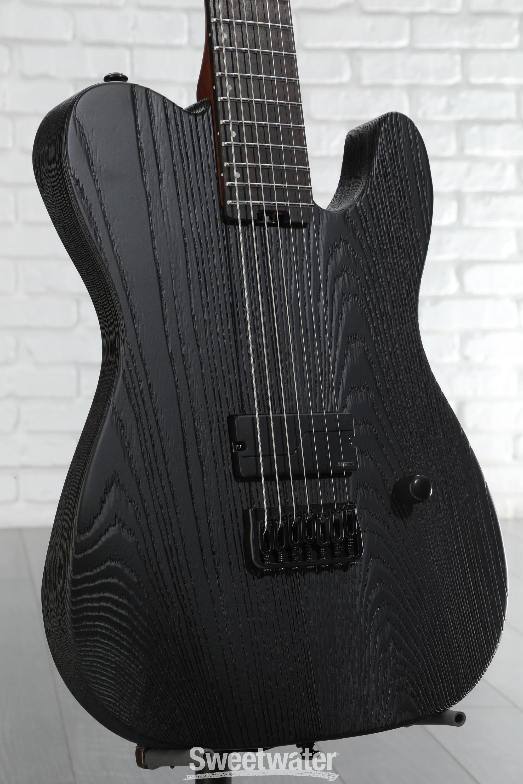 ESP LTD TE-1007B 7-string Baritone Electric Guitar - Black Blast